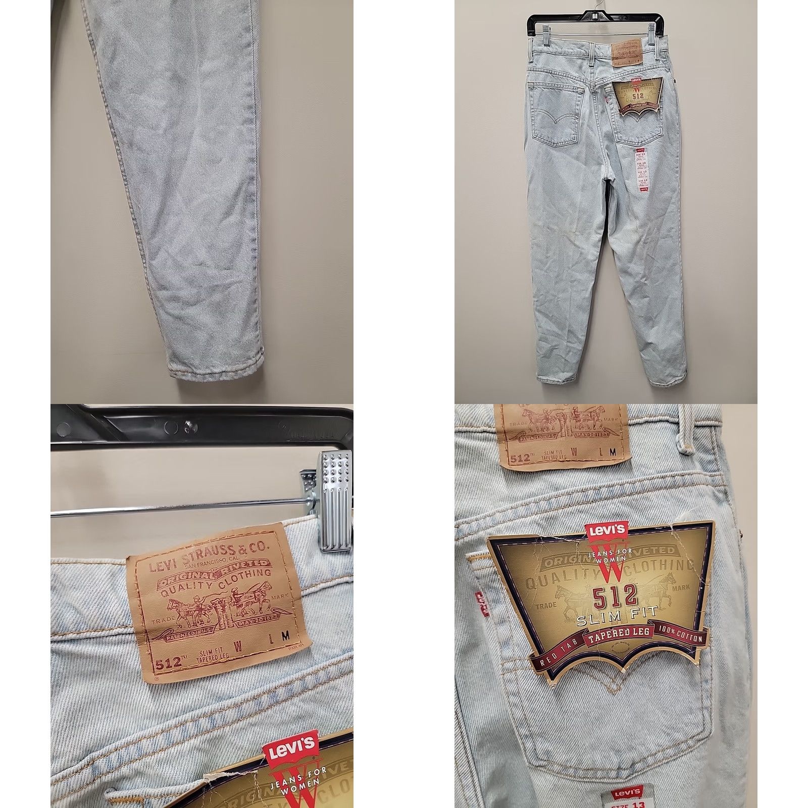 Levi's VINTAGE Levi's 512 Slim Tapered Jeans Womens 13 Blue Denim 5-Pocket NWT Medium Wash Seasonal Fall Winter Summer 31x30 Mens? Womens Size 34" / US 12 / IT 48 - 8 Thumbnail