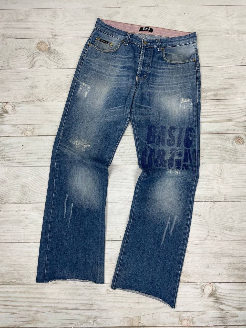 Dolce & Gabbana Vintage Dolce & Gabbana DG Denim Jeans Baggy Distressed Y2K Size US 33 - 1 Thumbnail
