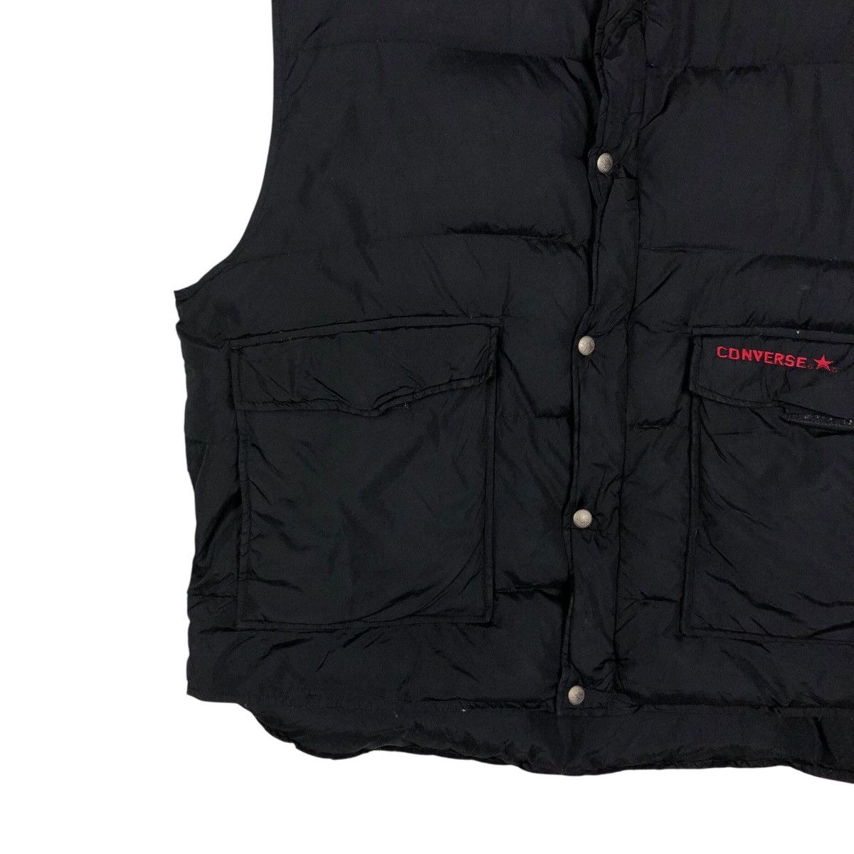 Japanese Brand 📌Vintage Biker Puffer Vest Jacket Converse Big Logo Size US XXL / EU 58 / 5 - 5 Thumbnail