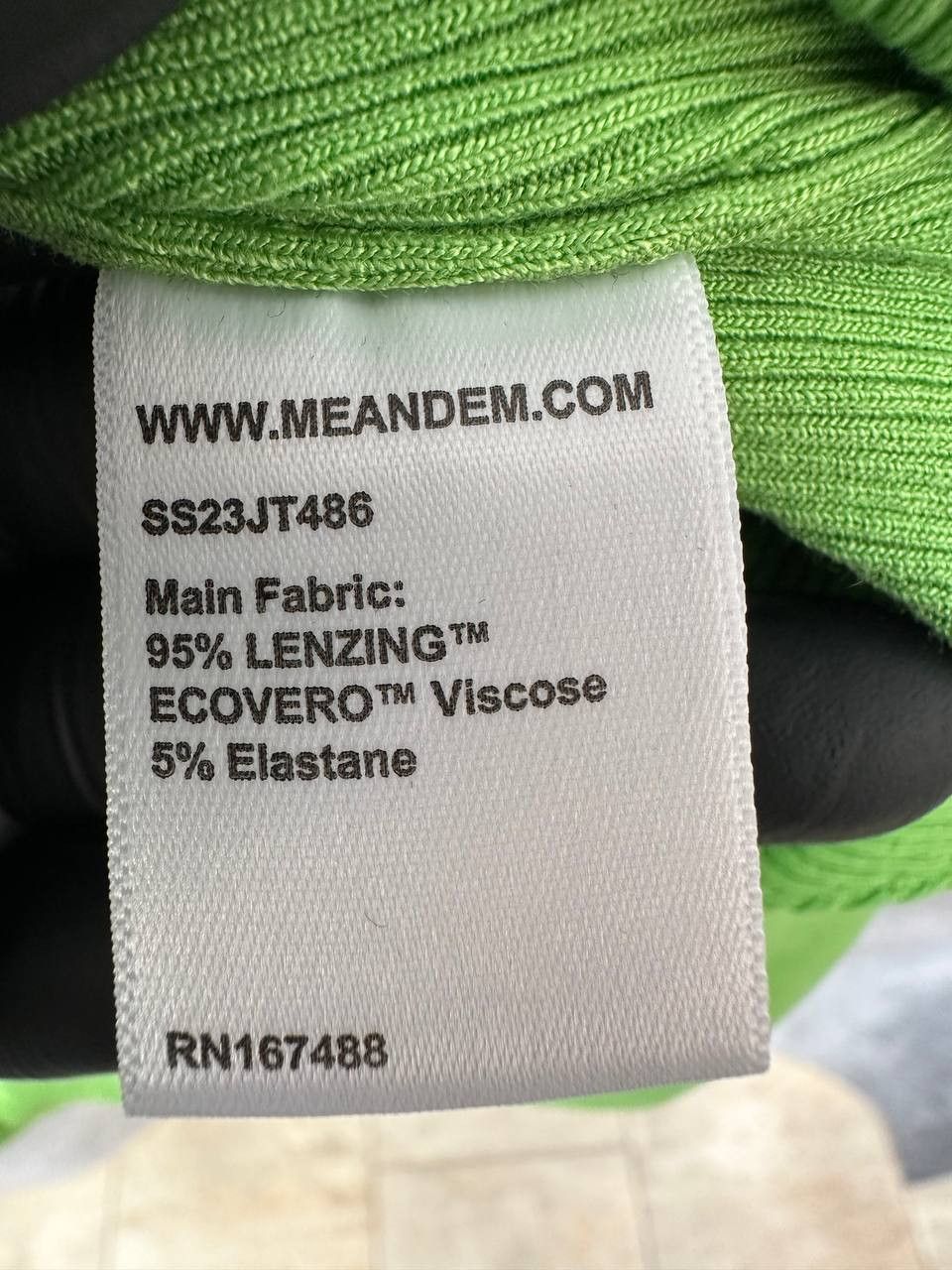 ME+EM Me+Em Green Ribbed Crop Top Made in Portugal Size M / US 6-8 / IT 42-44 - 11 Thumbnail