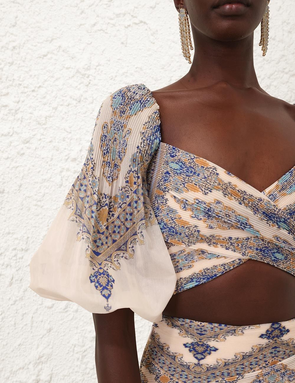 Zimmermann oc11z0226 Pleated Bodice Crop Top In Multicolor Size XS / US 0-2 / IT 36-38 - 5 Thumbnail