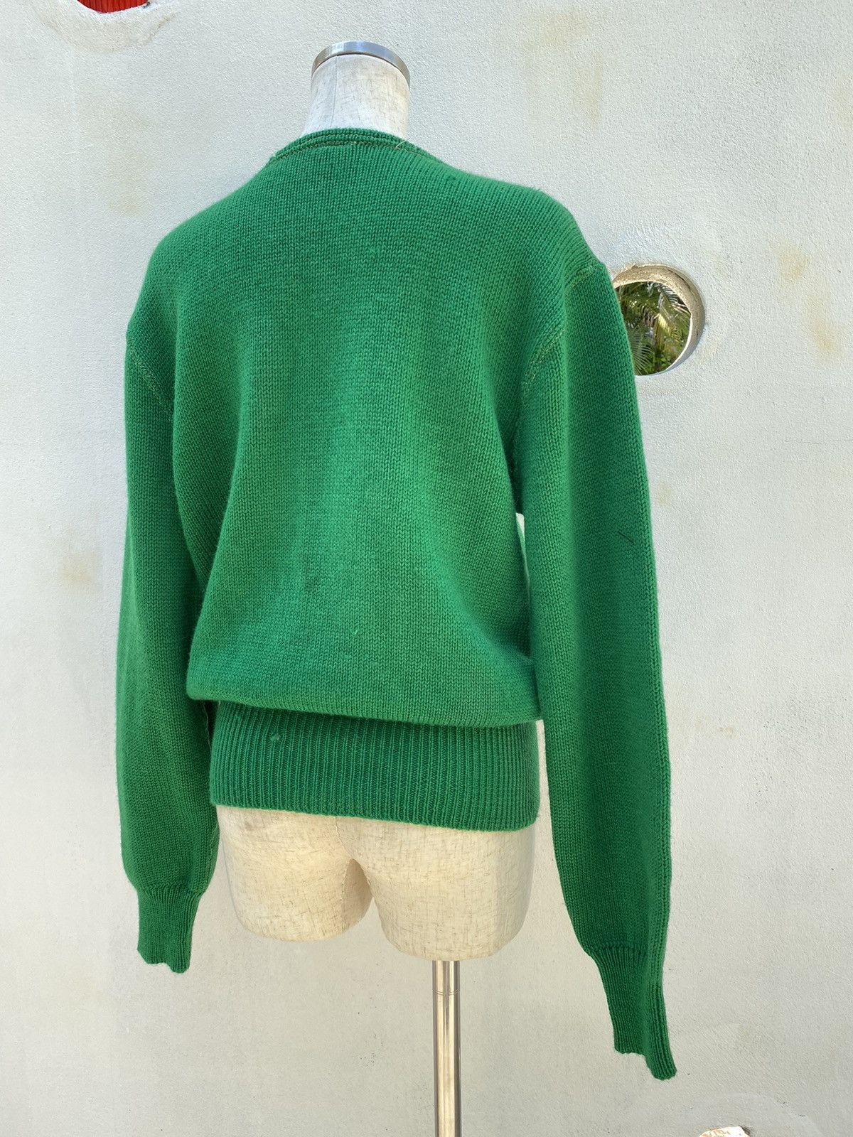 Designer × Vintage Nelson knitting Green Knit Sweater with Front Logo Patch Size M / US 6-8 / IT 42-44 - 16 Thumbnail