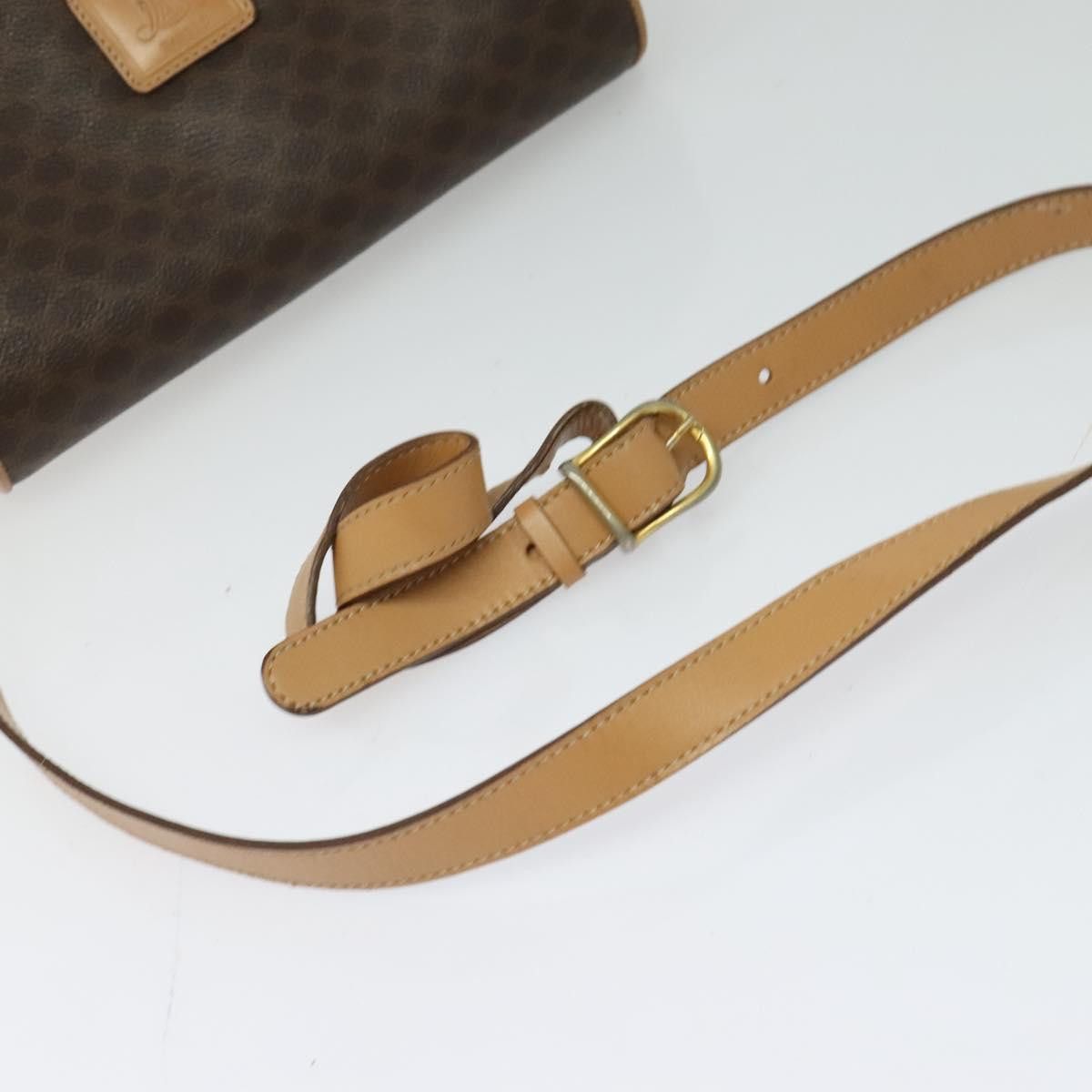Celine CELINE Macadam Canvas Shoulder Bag Pvc Leather Brown Gold Size ONE SIZE - 7 Thumbnail