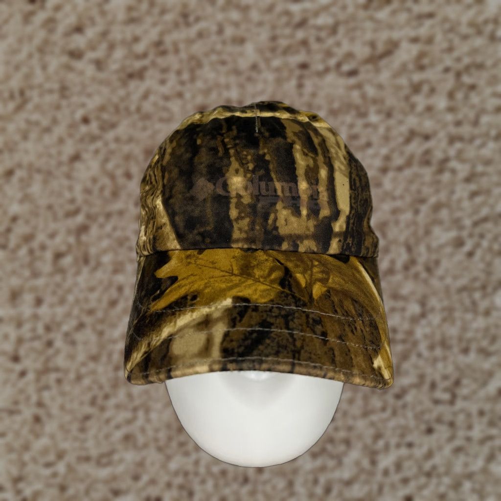 Vintage Columbia Trapper Hat Cap Fitted Adult One Size Brown Camo Polyester Camp Hunt Mens Size ONE SIZE - 1 Thumbnail