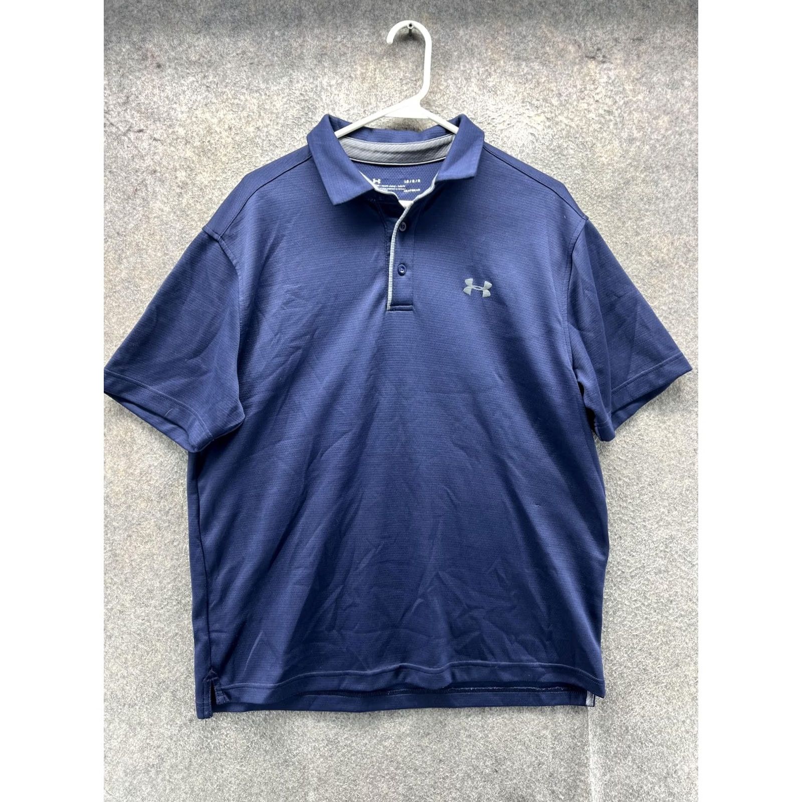 Under Armour Under Armour HeatGear Polo Shirt Mens Large Blue Solid Golf Performance Stretch Shirt Size US L / EU 52-54 / 3 - 2 Thumbnail