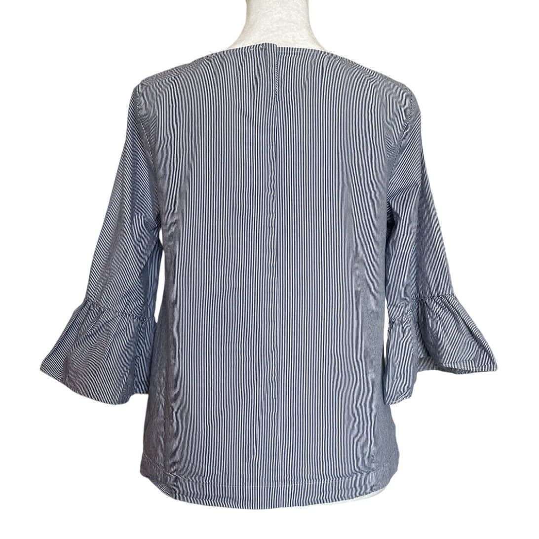 Madewell Madewell Striped Preppy Boho Bell Sleeve Cotton Top X-Small Size XS / US 0-2 / IT 36-38 - 6 Thumbnail