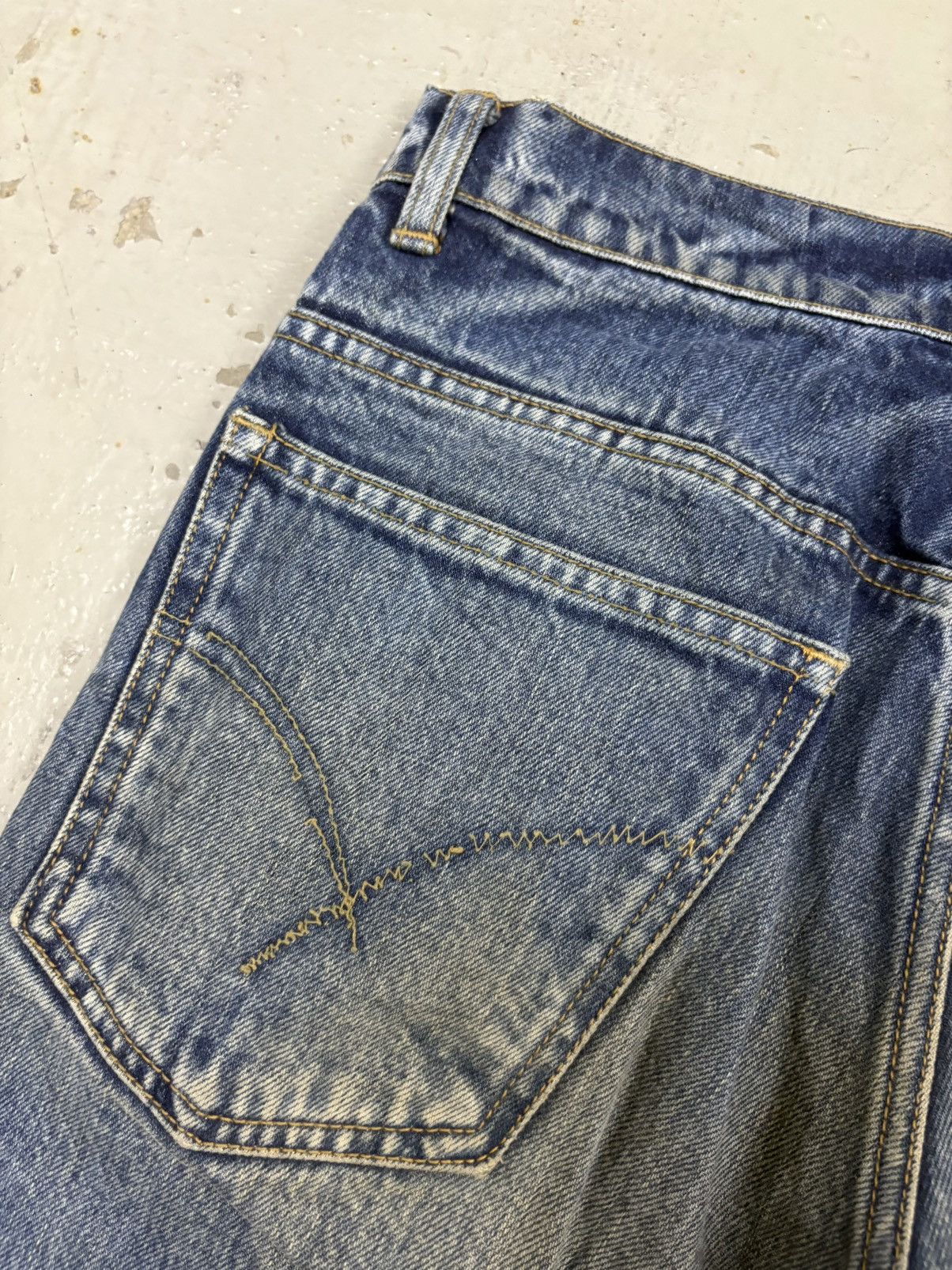 Tornado Mart Vintage Bell Bottom Blue Blue Japan Mud Wash Boro Rusty Size US 31 - 7 Thumbnail