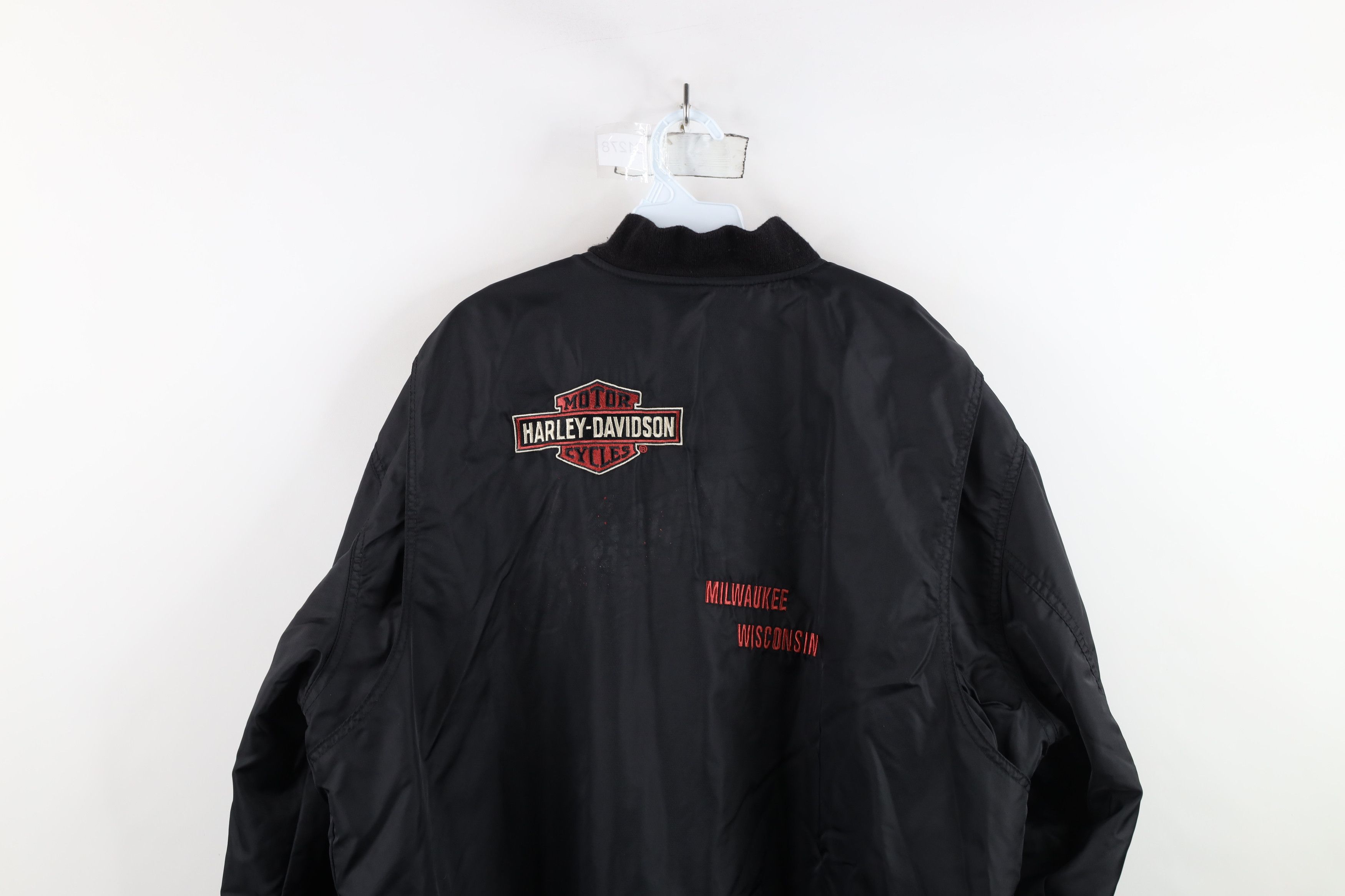 Harley Davidson × Vintage Vintage 90s Harley Davidson Spell Motorcycle Bomber Jacket Size US XL / EU 56 / 4 - 15 Thumbnail