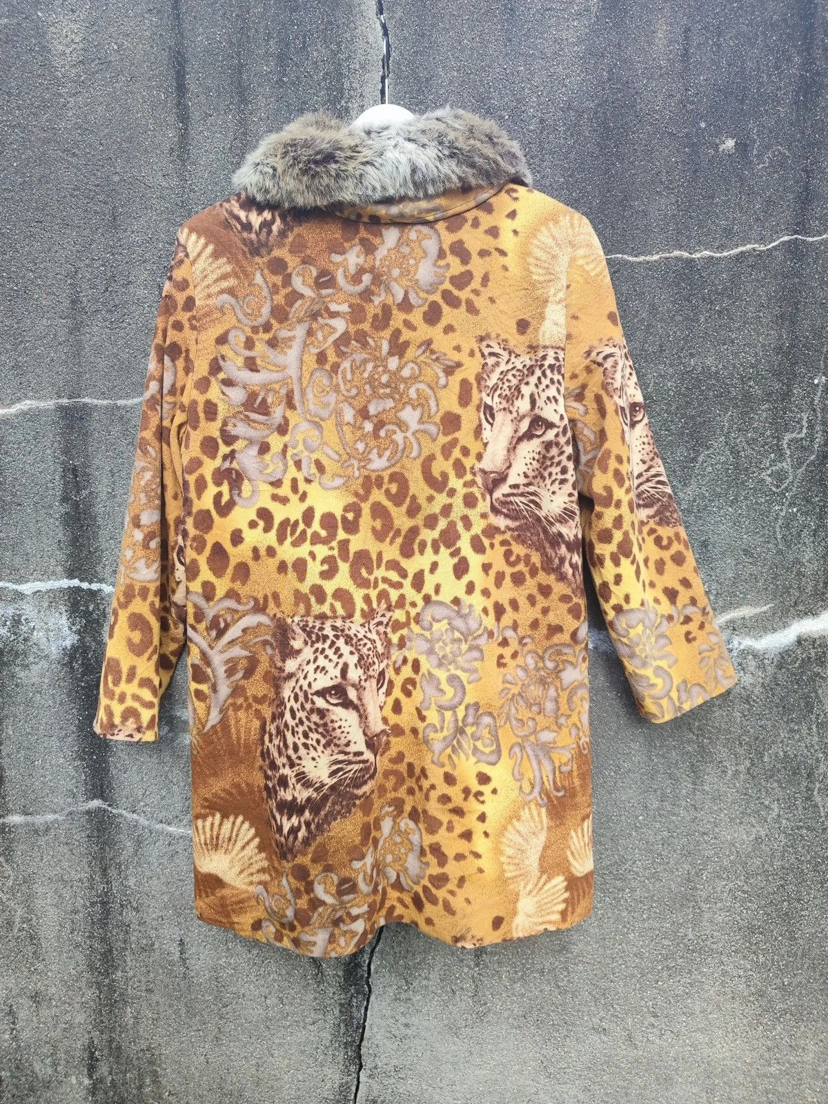Designer × Vintage Vintage Leopard Print Faux Fur Collar Coat (90s) Size L / US 10 / IT 46 - 6 Thumbnail