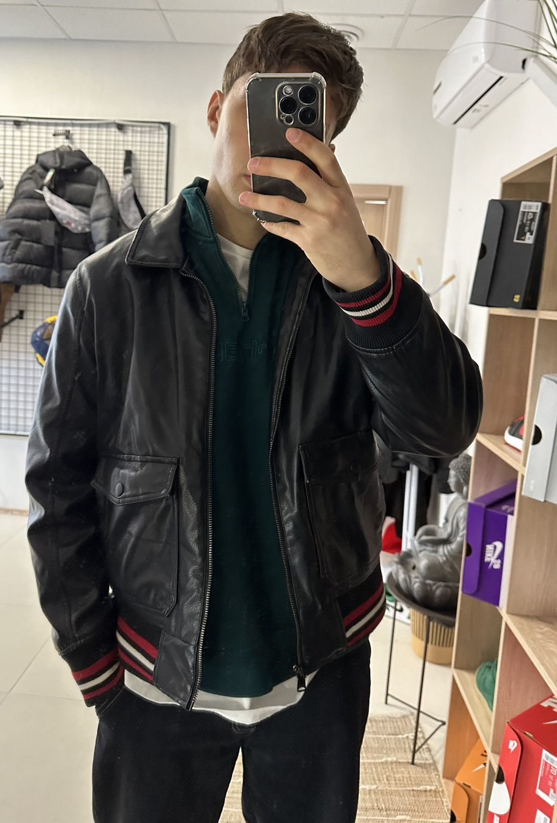 Tommy Hilfiger Rare Tommy Hilfiger Aviator Top Gun jacket Faux leather L Size US L / EU 52-54 / 3 - 2 Thumbnail