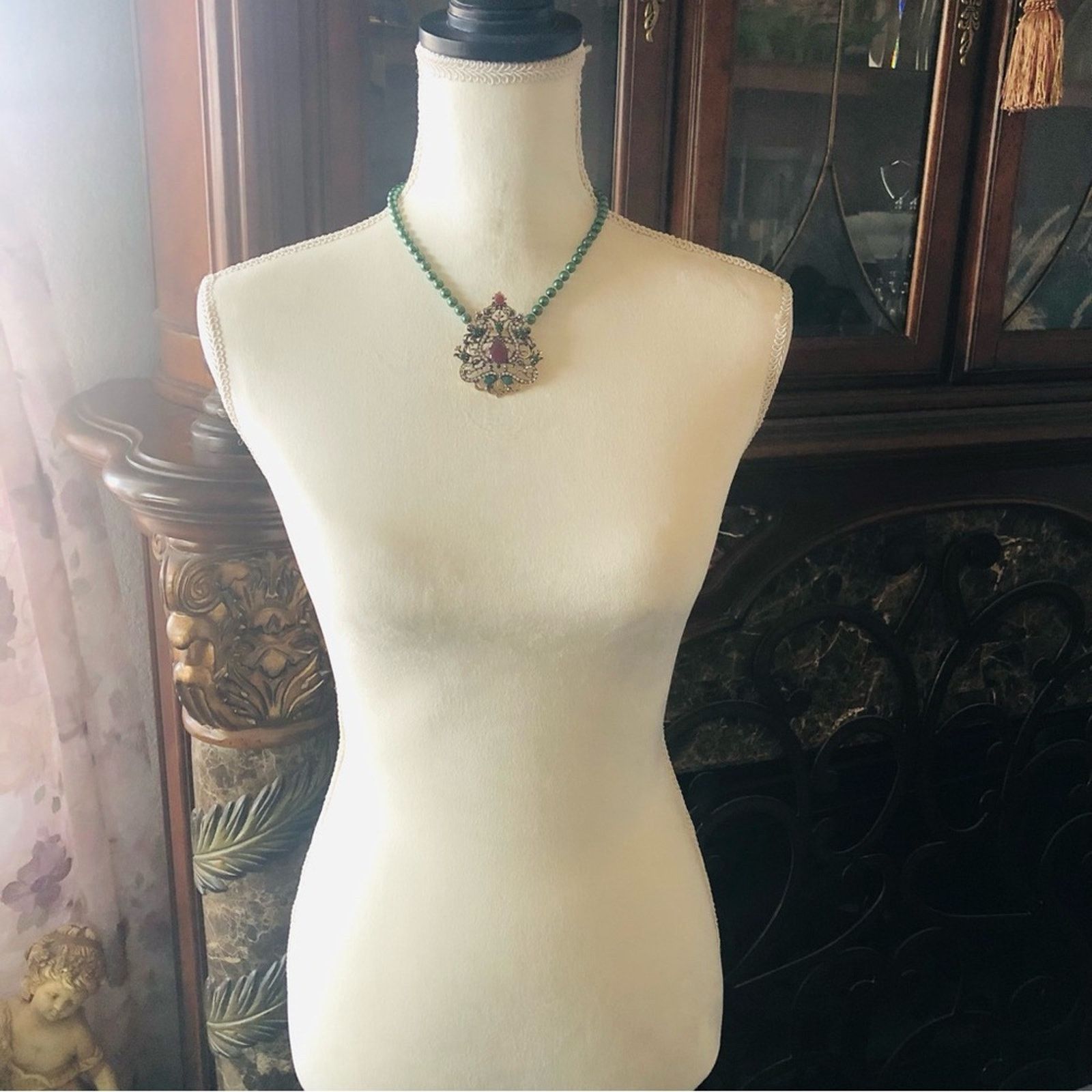 Handmade Handcrafted repurpose regal look stone Pearl necklace Size ONE SIZE - 7 Thumbnail