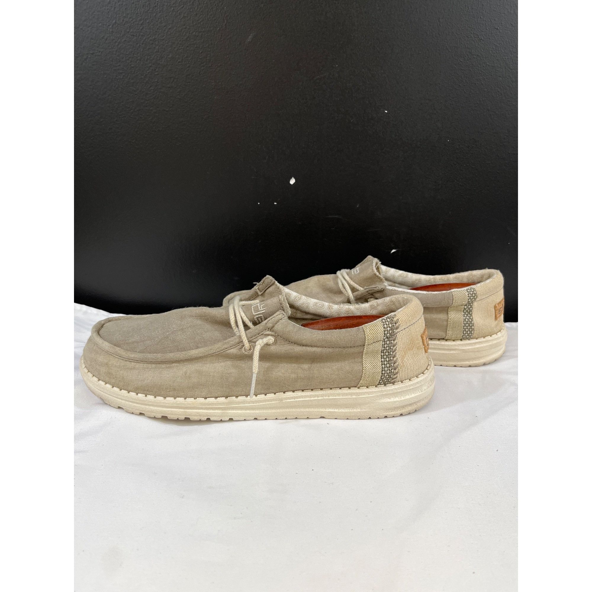 Other Hey Dude Wally Linen Men's Beige Slip-on Shoes Size 11 SKU 6 Size US 11 / EU 44 - 5 Thumbnail