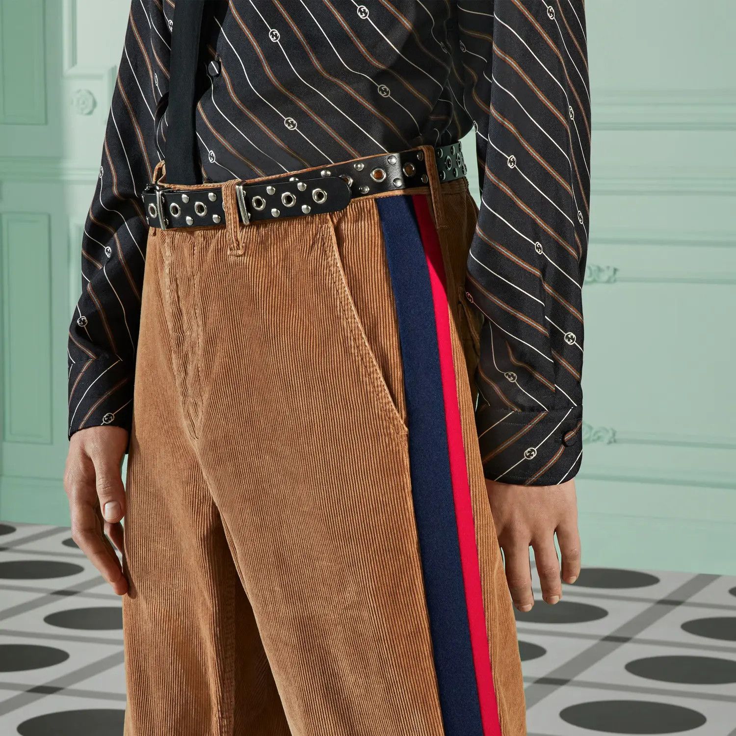 Gucci o1w1db10725 Velvet Corduroy Pant in Camel/Blue Size US 36 / EU 52 - 4 Thumbnail