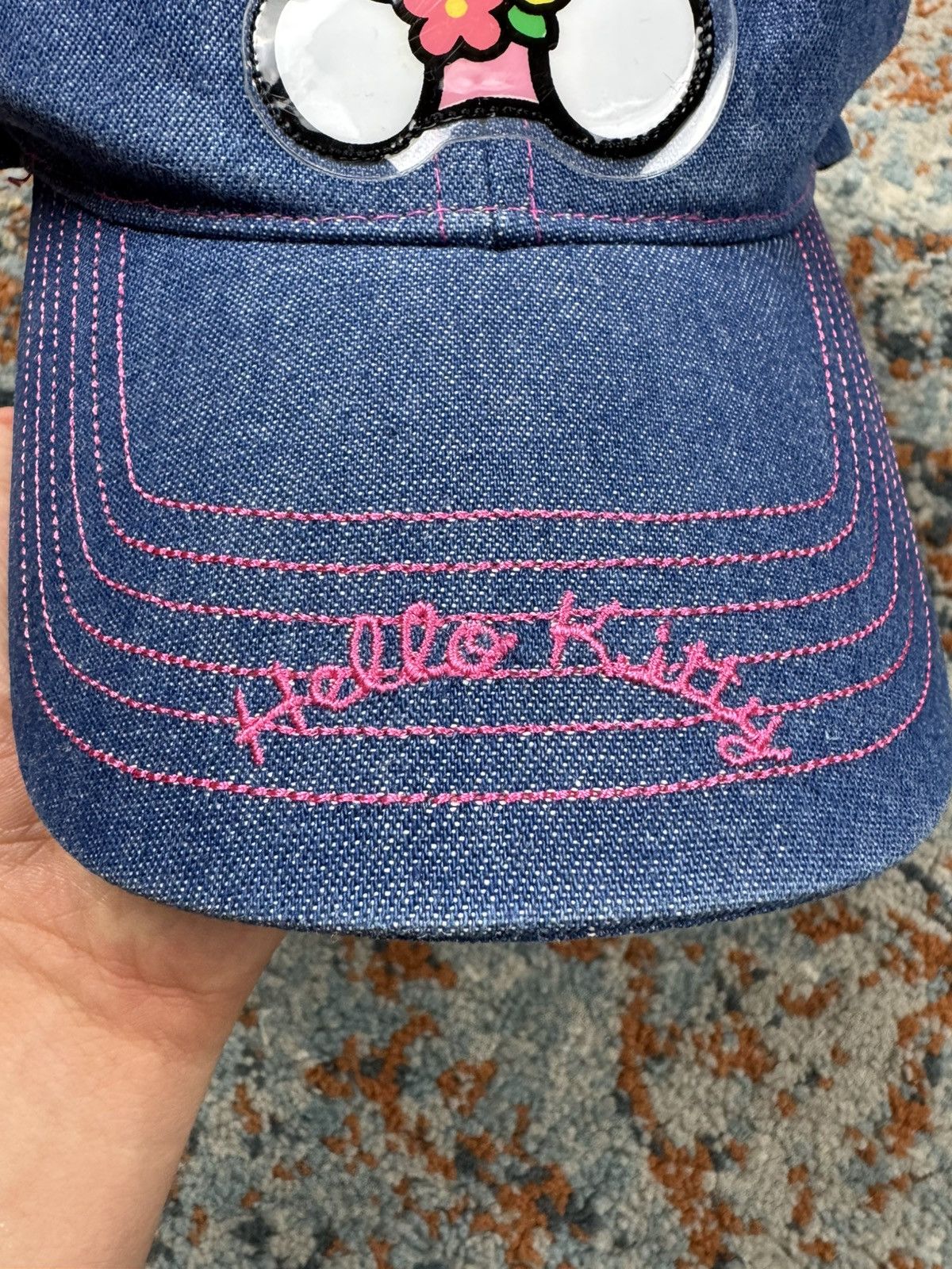 Japanese Brand × Vintage Vintage y2k Hello Kitty denim jeans hat Sanyo licensed Size ONE SIZE - 6 Thumbnail