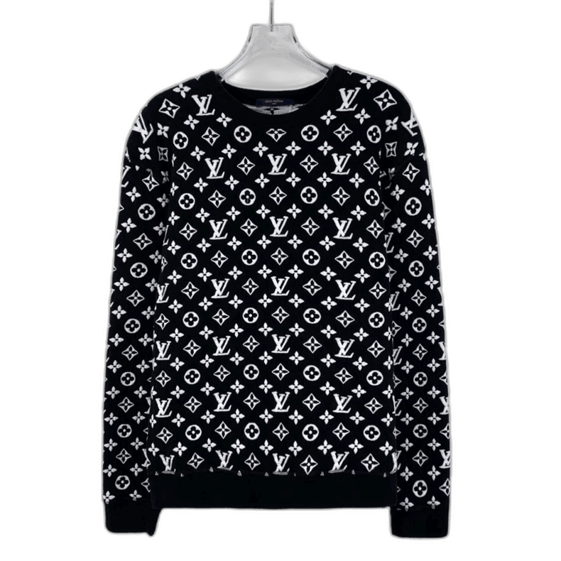 Louis Vuitton Louis Vuitton Black Logo Print Long Sleeve Sweatshirt Size L / US 10 / IT 46 - 1 Thumbnail