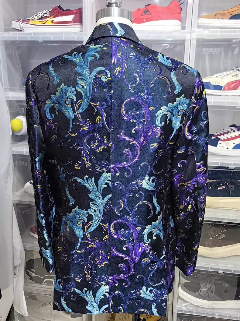 Versace Versace Men's black wide embroidered suit Size US L / EU 52-54 / 3 - 3 Thumbnail