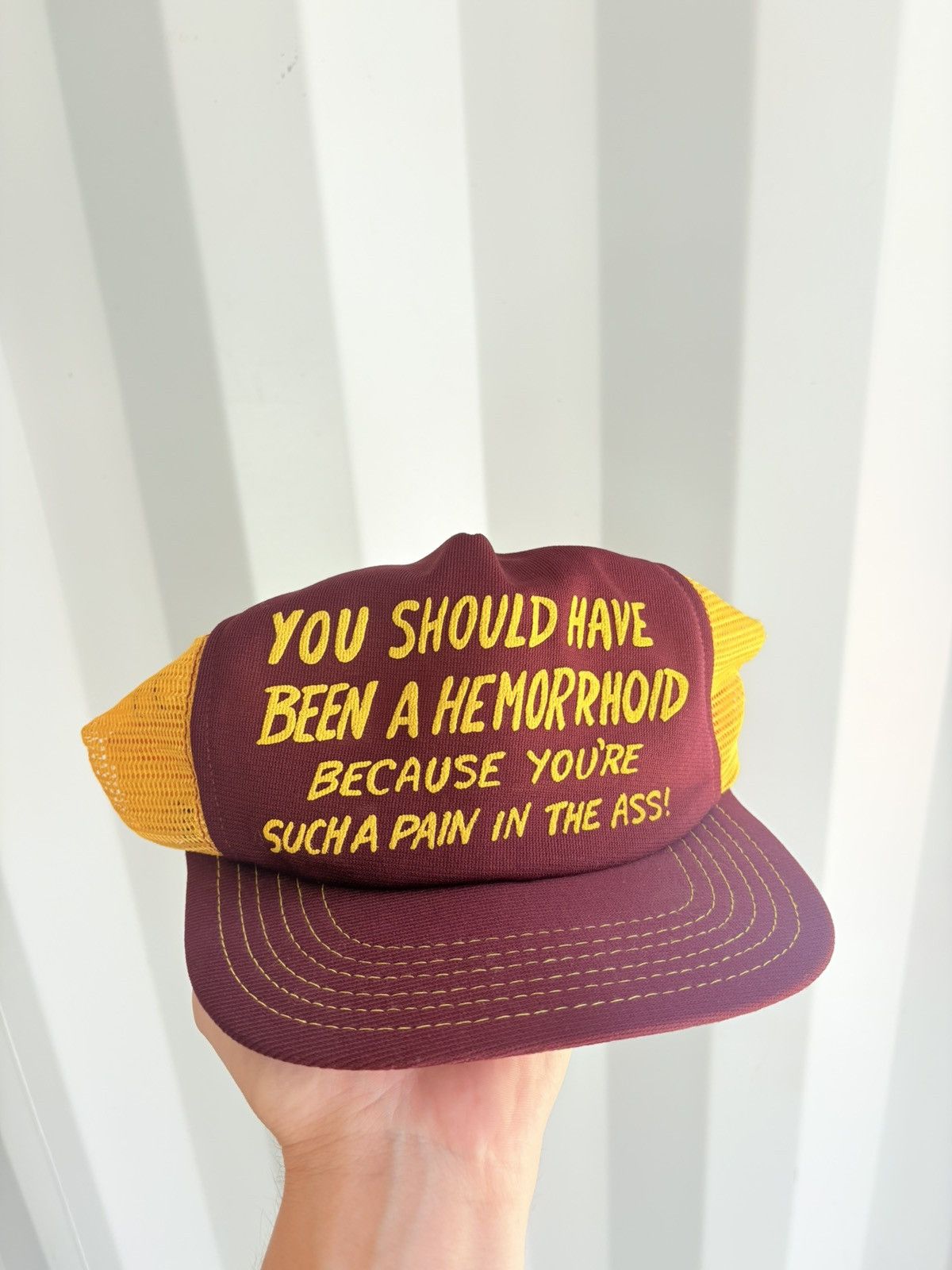 Vintage Thrashed Sun Faded Distressed Funny Hat ERD GRUNGE WCC Size ONE SIZE - 1 Thumbnail