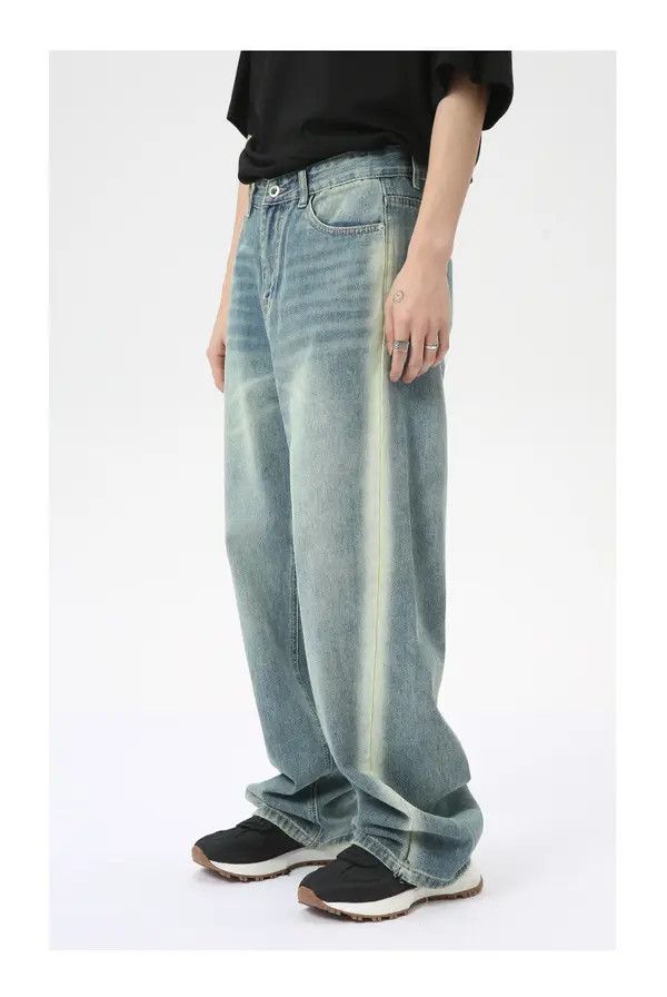 Japanese Brand Midori x Miku Gradient loose straight washed jeans Size US 32 / EU 48 - 4 Thumbnail