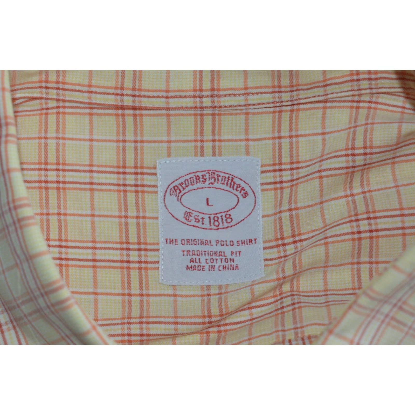 Brooks Brothers Brooks Brothers Shirt L Orange Plaid Cotton Long Sleeve Button-Down Collar Mens Dress Shirt Traditional Fit Size US L / EU 52-54 / 3 - 3 Thumbnail