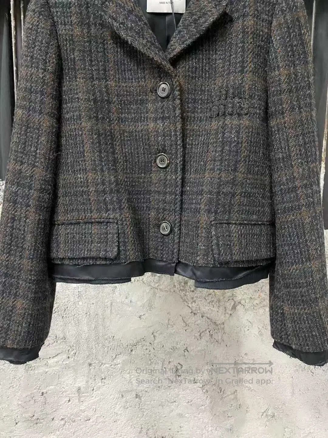 Miu Miu gray plaid Miu Miu blazer jacket. Size S / US 4 / IT 40 - 4 Thumbnail