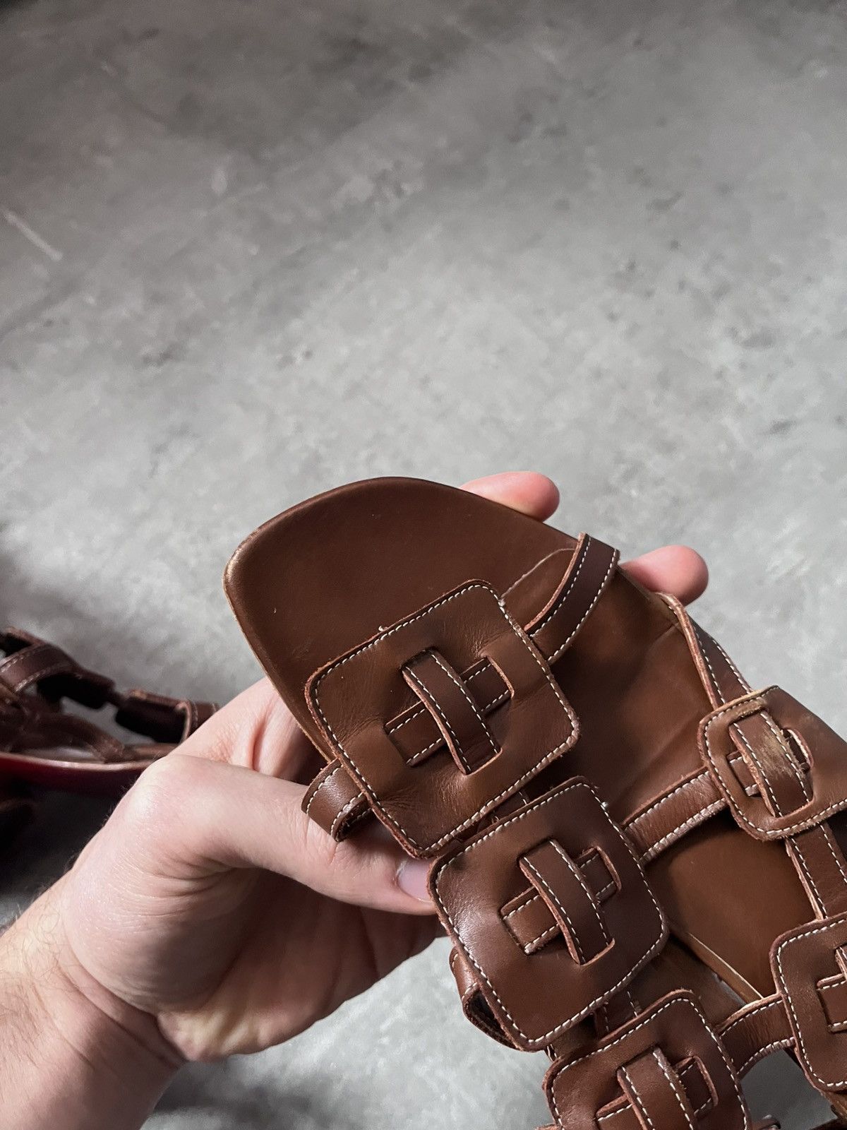 Christian Louboutin Christian Louboutin Gladiator Sandals brown leather Size US 7.5 / IT 37.5 - 19 Thumbnail