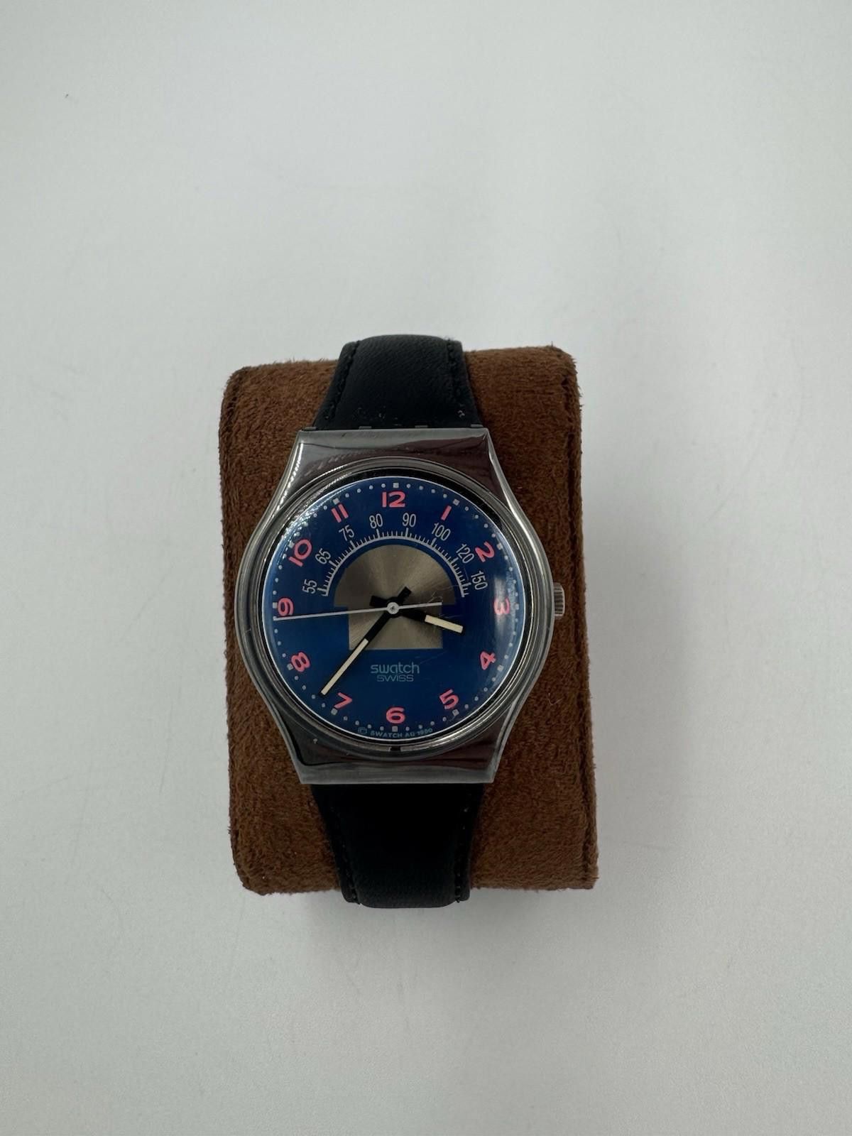 Swatch Swatch Watch Blue Tune GX119 Leather 34mm 1990 unisex New Size ONE SIZE - 2 Thumbnail