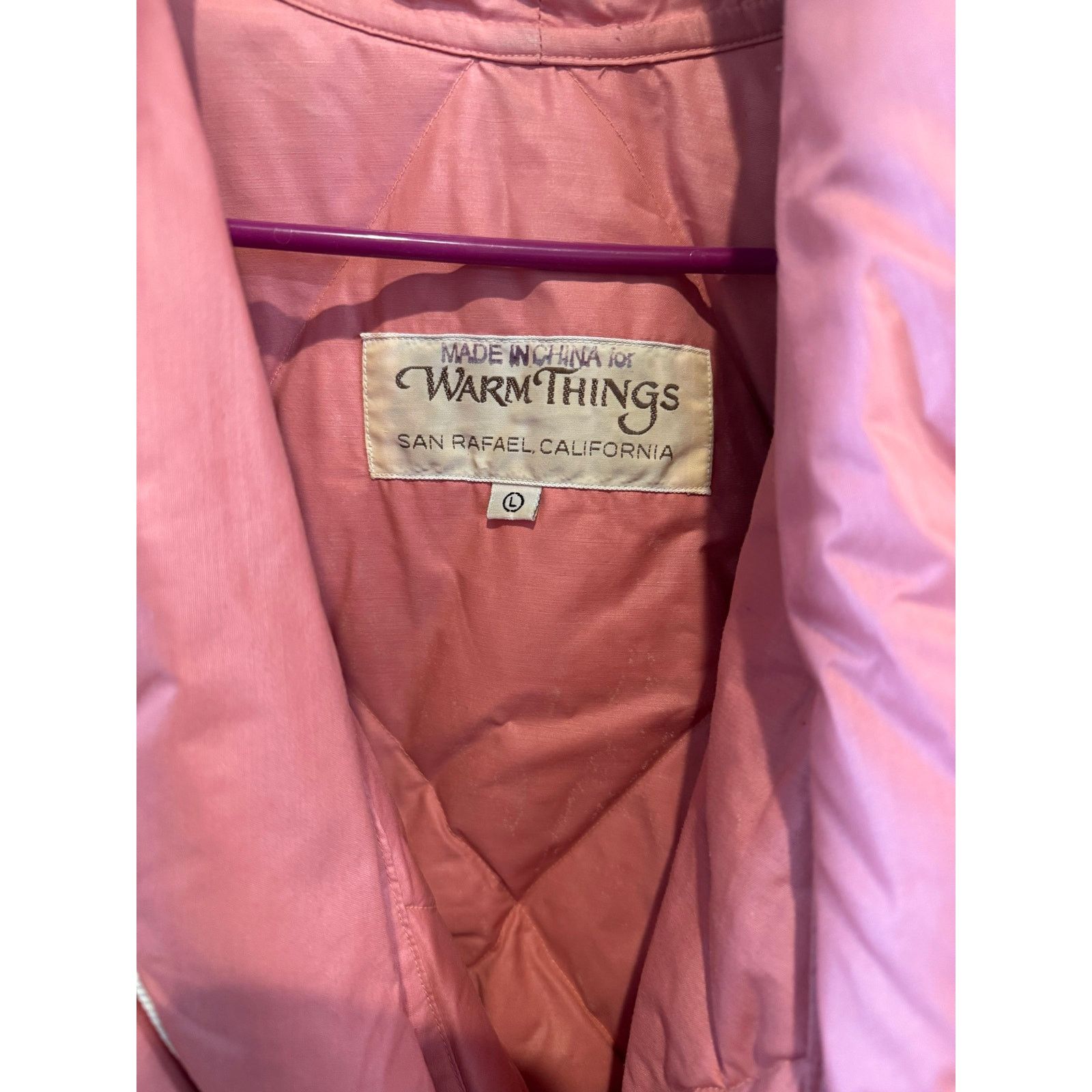 Other Vintage Warm Things down filled robe quilted pink peach sz L Size L / US 10 / IT 46 - 2 Thumbnail