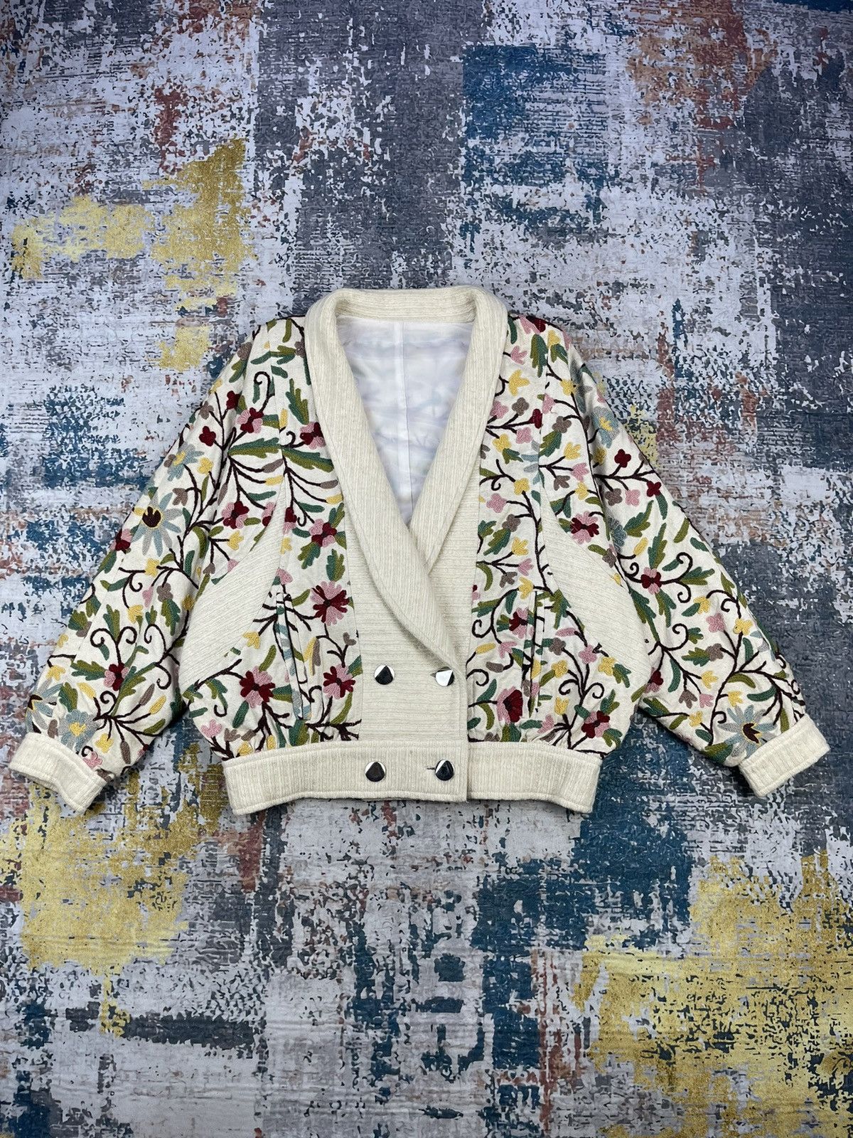 Japanese Brand Vintage Romina Embroidery Floral Tapestry Jackets Size M / US 6-8 / IT 42-44 - 1 Thumbnail