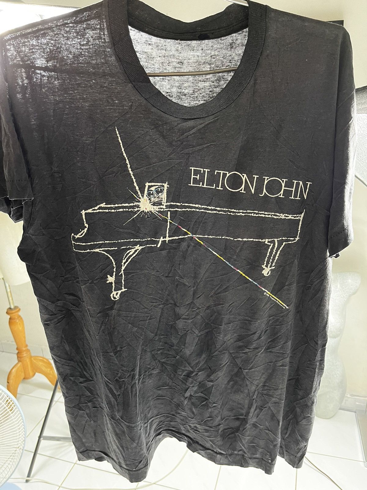 Band Tees × Vintage Vintage 80s 1986 Elton John World Tour 86/87 Size US L / EU 52-54 / 3 - 10 Thumbnail