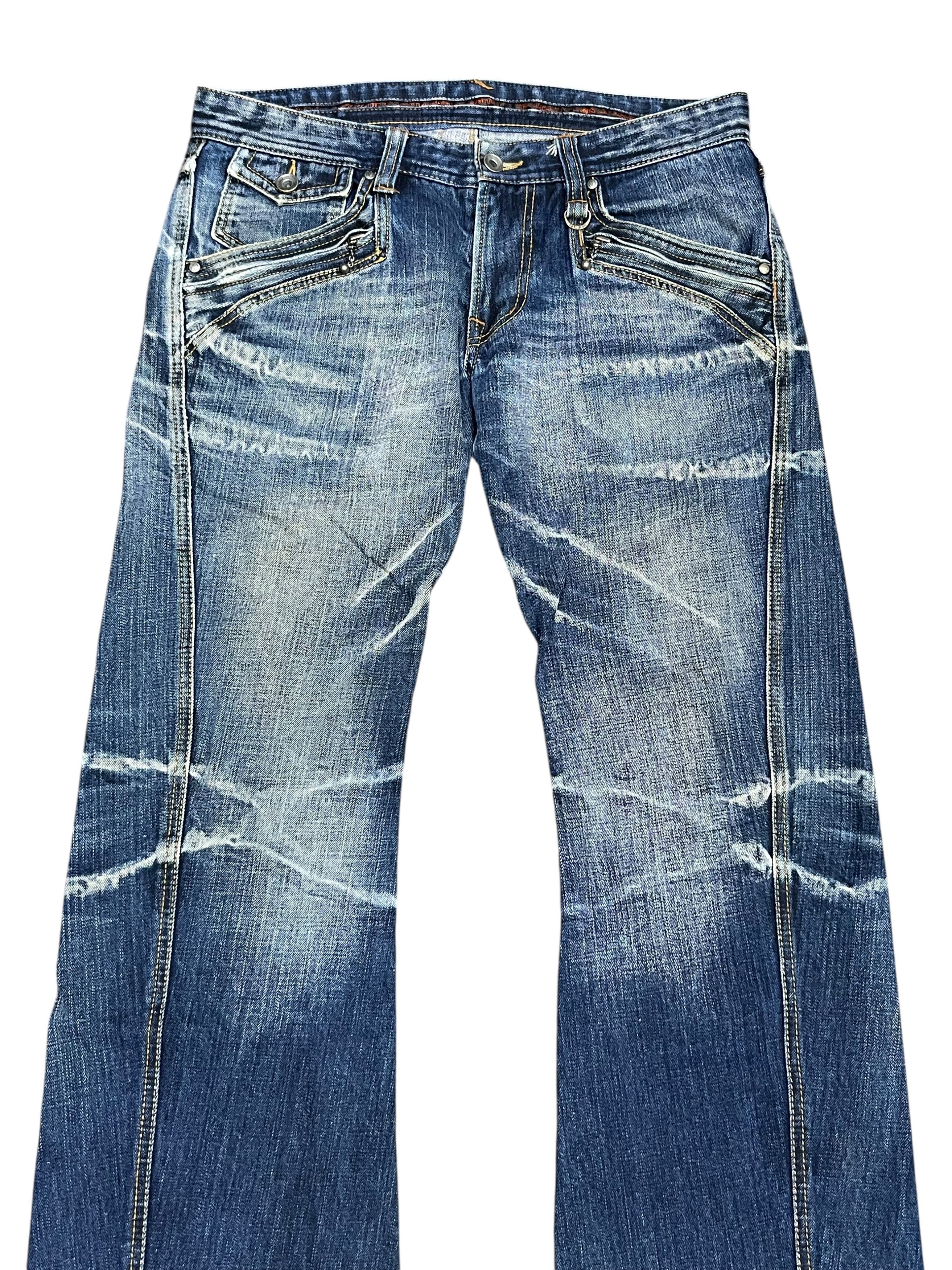 Nicole Club Nicole Club For Men Japan Flare Jeans - Distressed Acid Wash Size US 31 - 4 Thumbnail