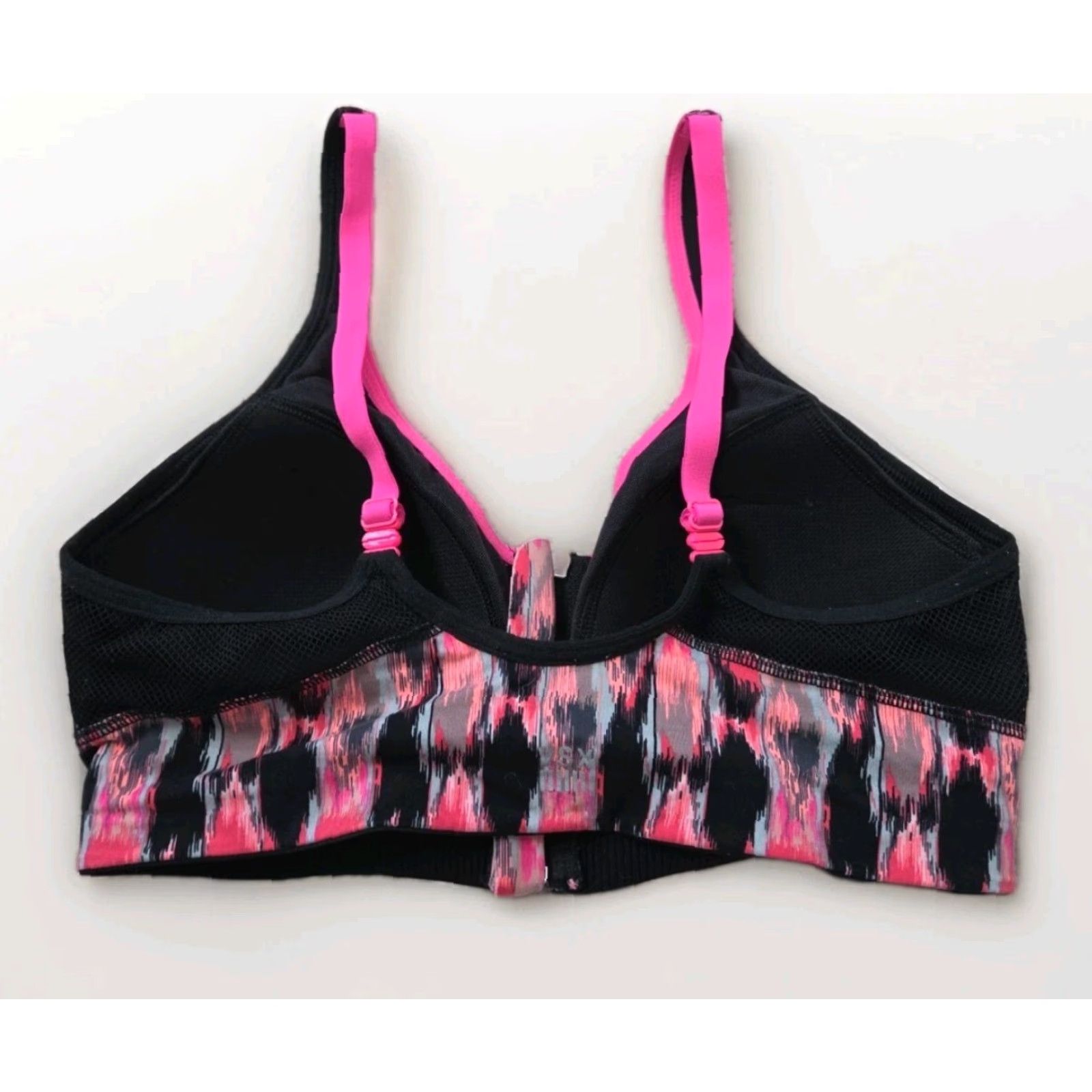 Victoria's Secret Victoria's Secret VSX Womens Sports Bra Padded 34B Hot Pink Multicolor Geometric Activewear Size ONE SIZE - 2 Thumbnail