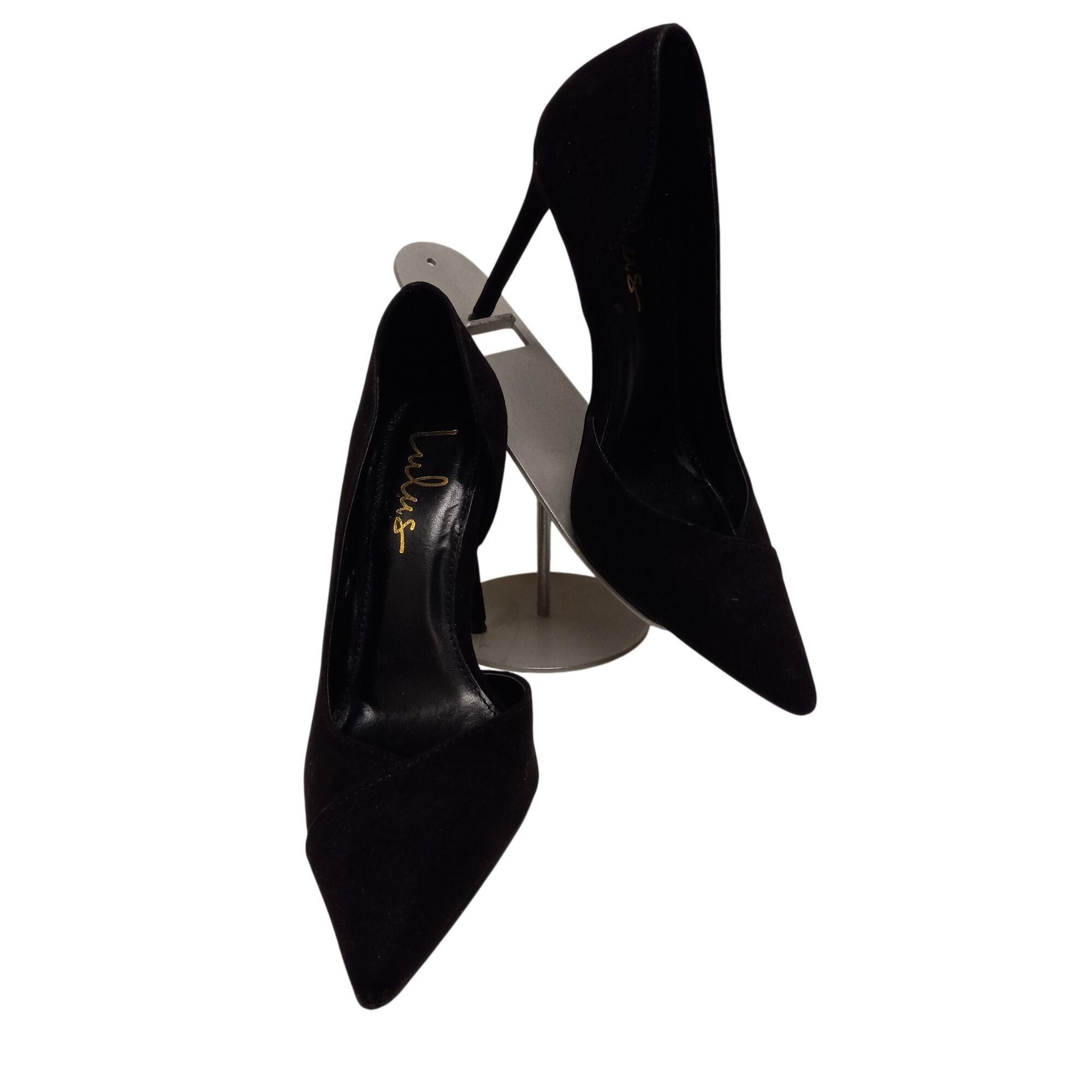 Lulus Lulus Size 8 Womens D'Orsay Black Suede Pointed Toe Stiletto Size US 8 / IT 38 - 1 Thumbnail