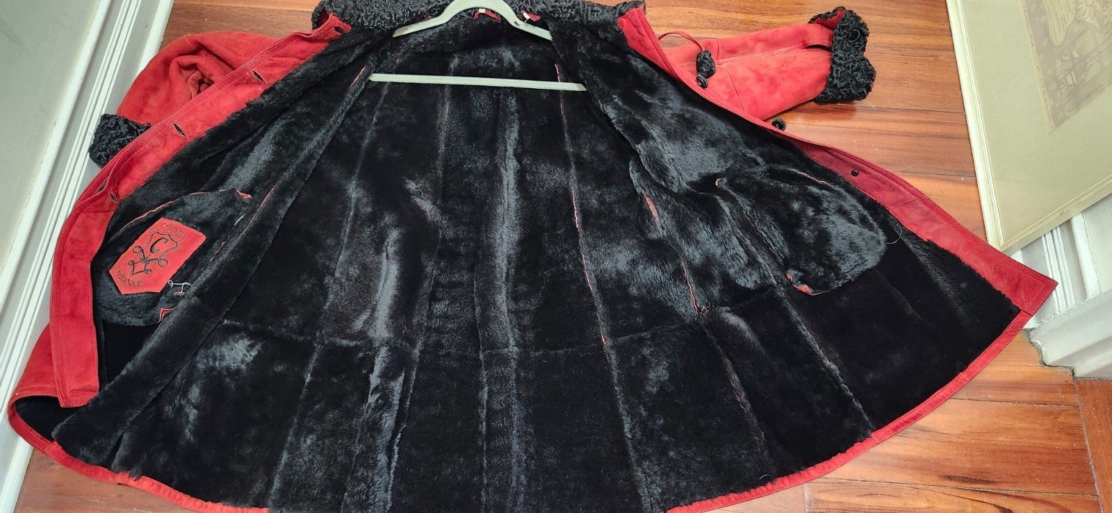 Other Vintage Suede Coat with Black Fur Trim Winter Jacket Size L / US 10 / IT 46 - 13 Thumbnail
