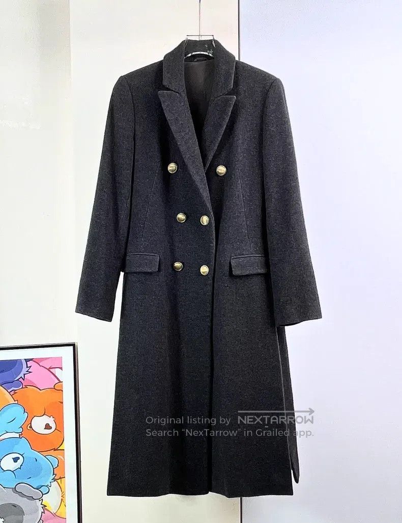 Brunello Cucinelli Brunello Cucinelli Dark Grey Double Breasted Cashmere Coat Size S / US 4 / IT 40 - 1 Thumbnail