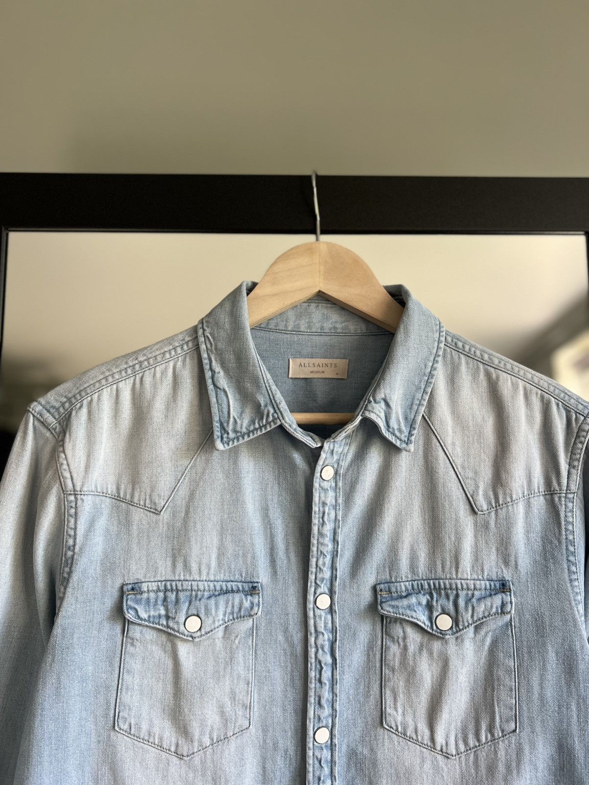 Allsaints Allsaints Denim Western Shirt Size US M / EU 48-50 / 2 - 2 Thumbnail