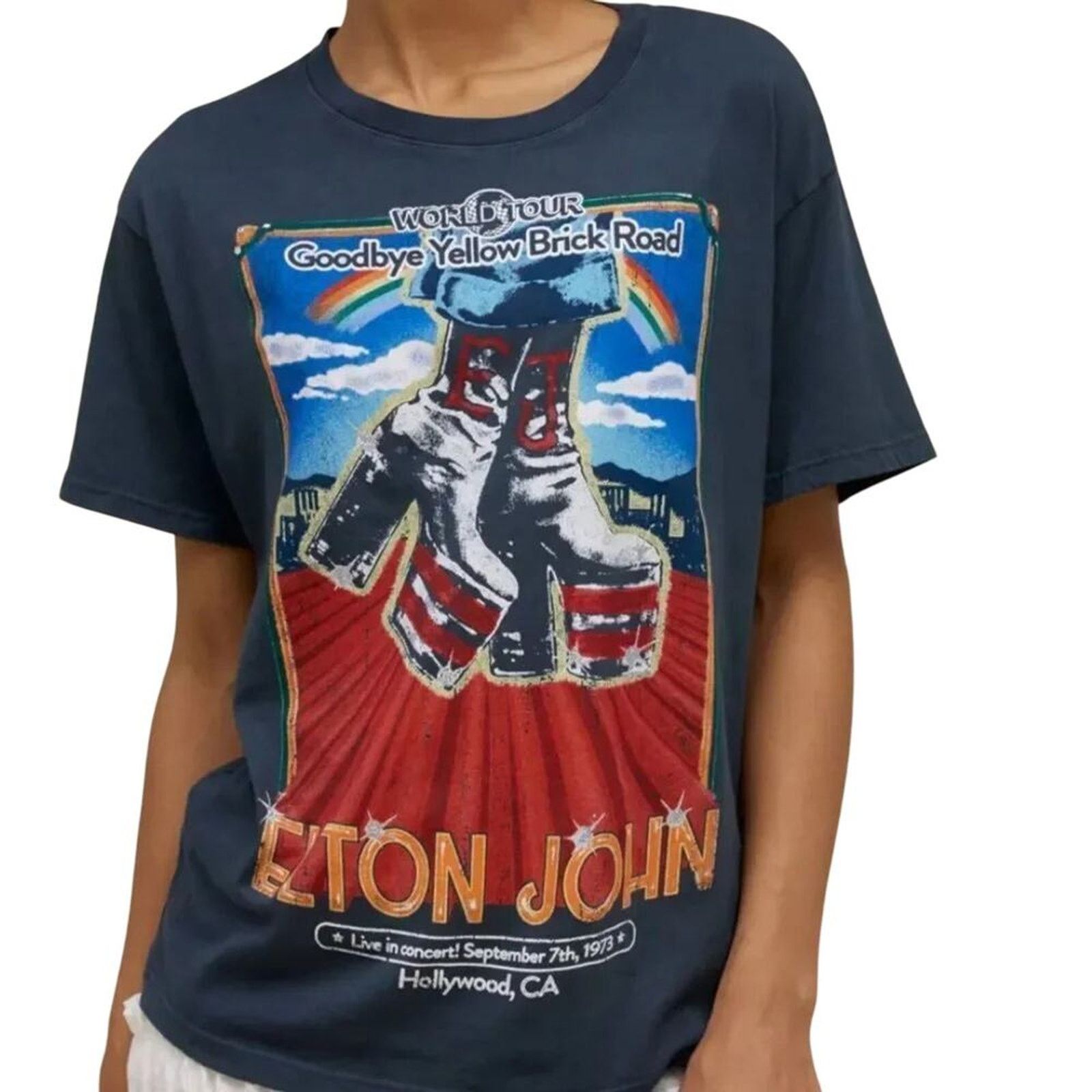 Daydreamer DAYDREAMER Elton John Hollywood Boots Boyfriend Tee Size 2X Size XXL / US 16-18 / IT 52-54 - 1 Thumbnail