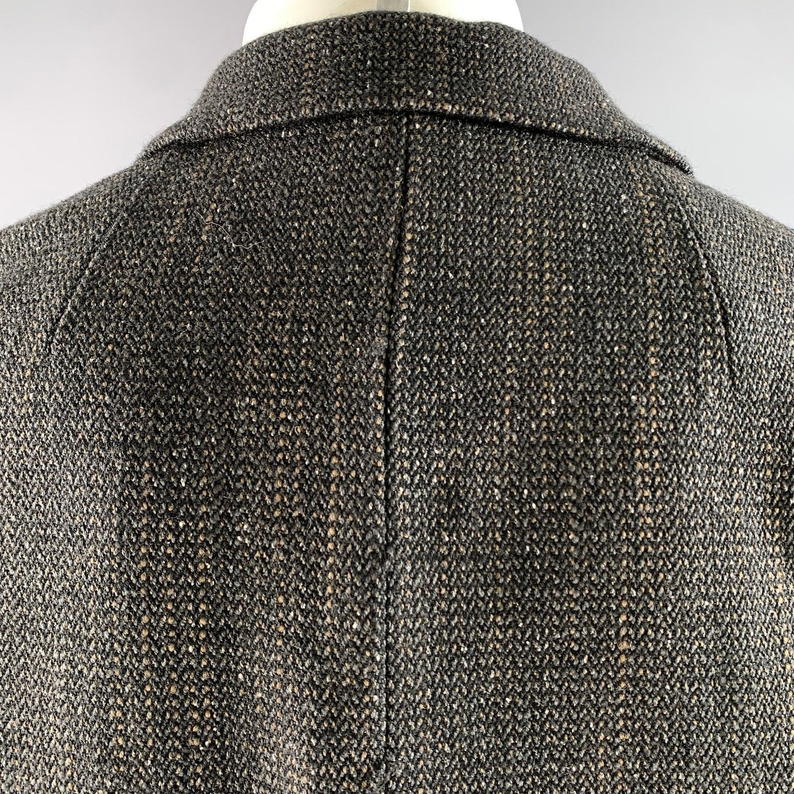 Visvim VISVIM M Black Brown Tweed Wool Linen Silk Notch Lapel Coat Size US M / EU 48-50 / 2 - 6 Thumbnail