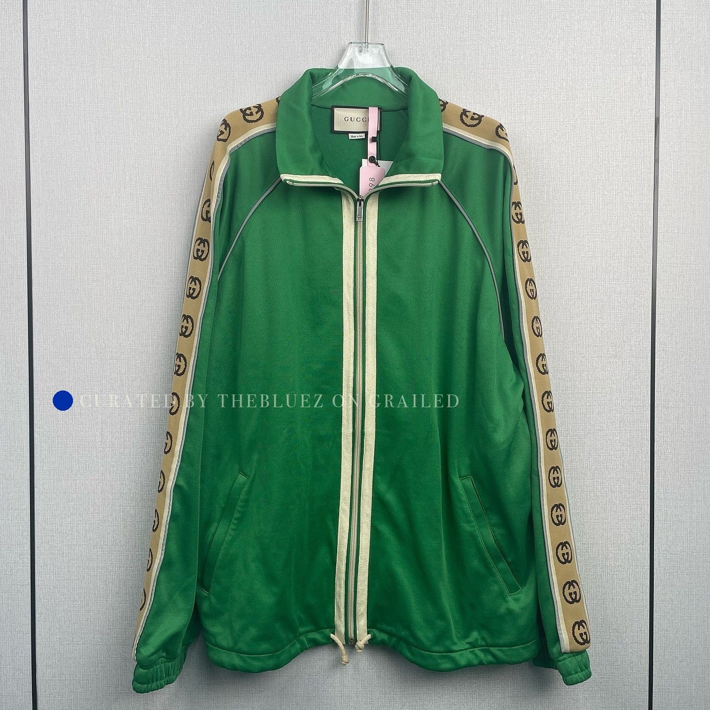 Gucci Green Logo Tape Track Jacket in XL Size US XL / EU 56 / 4 - 1 Thumbnail