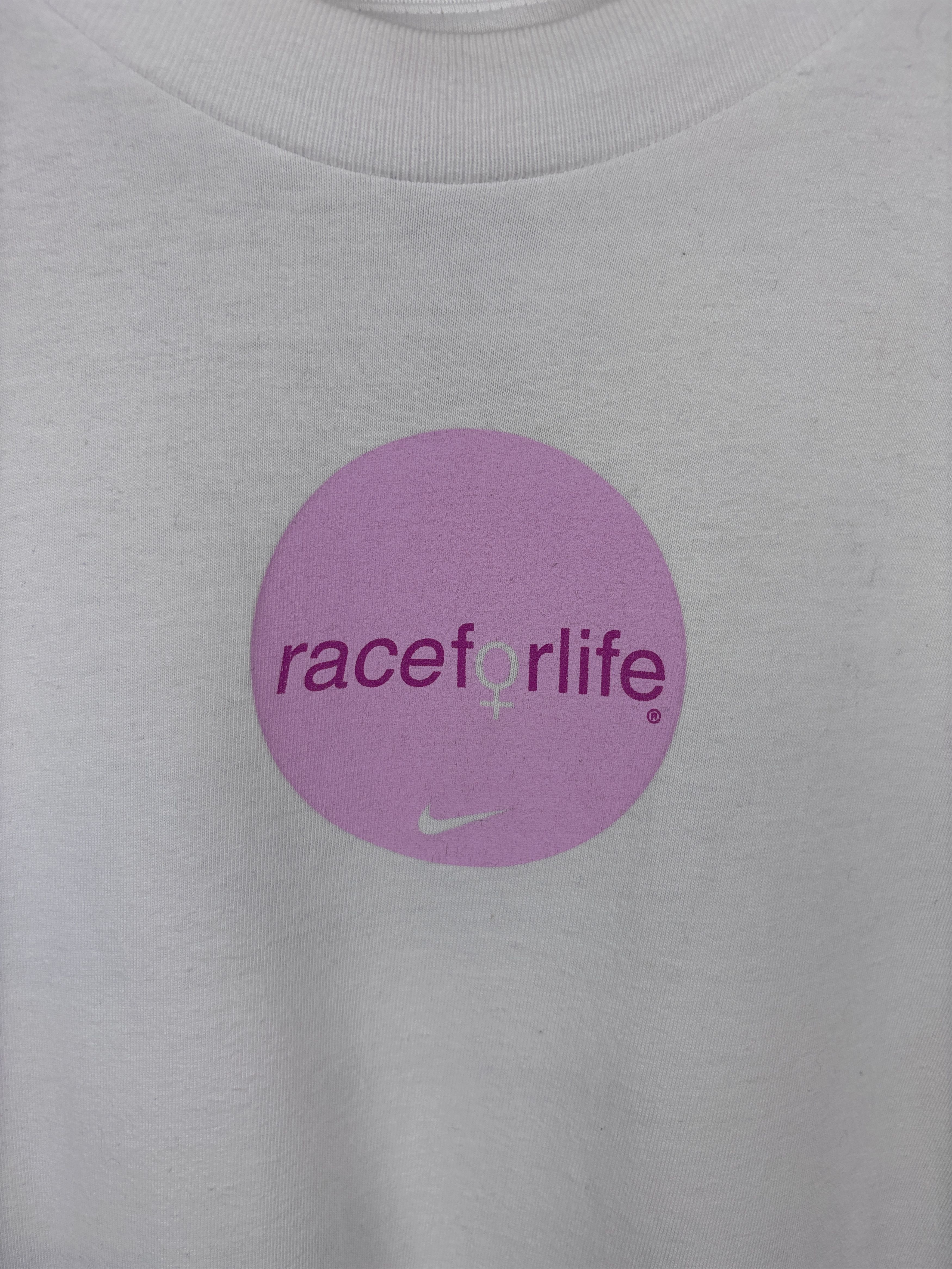 Nike × Vintage 1999 Nike Cancer Research Race For Life T-shirt White Size S Size US S / EU 44-46 / 1 - 4 Thumbnail