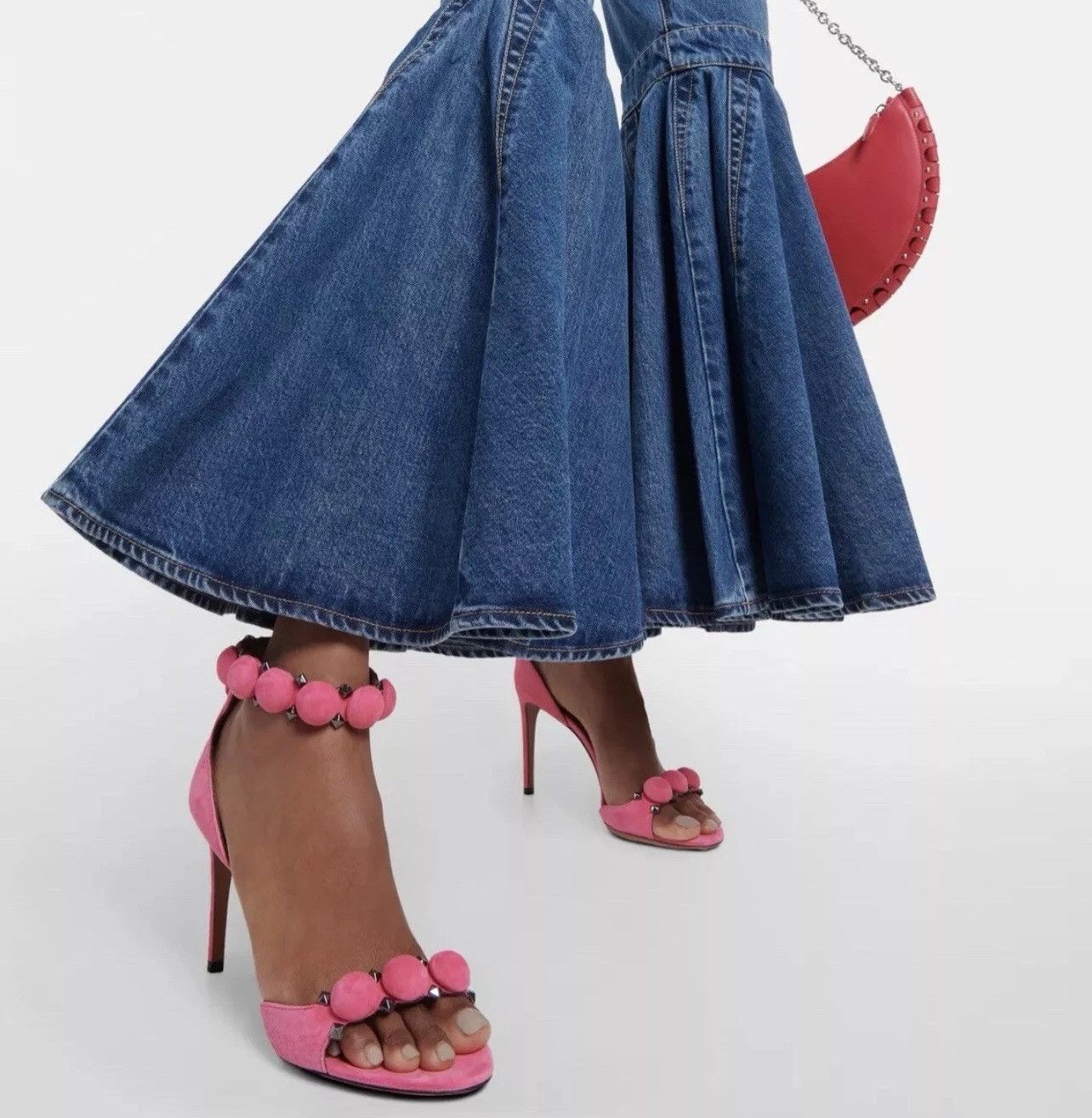 Alaia Alaia Bombe 90 Studded Suede Leather Sandals size 38.5 Size US 8.5 / IT 38.5 - 2 Thumbnail