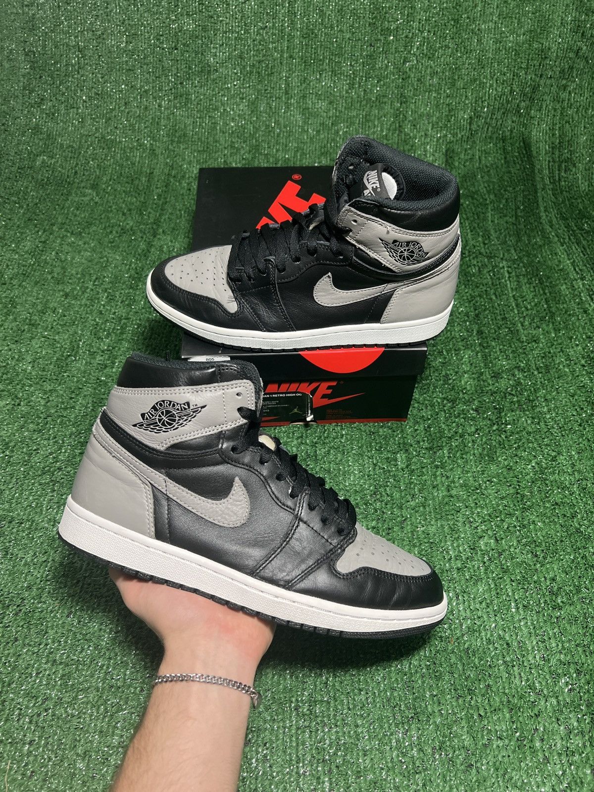 image of Jordan Brand 1 High Shadow 2018 Size 9 Firm Price Shoes in Black, Men's