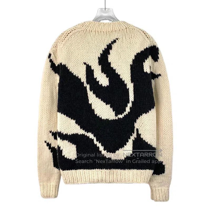 Louis Vuitton Flame color-block flame intarsia wool crewne