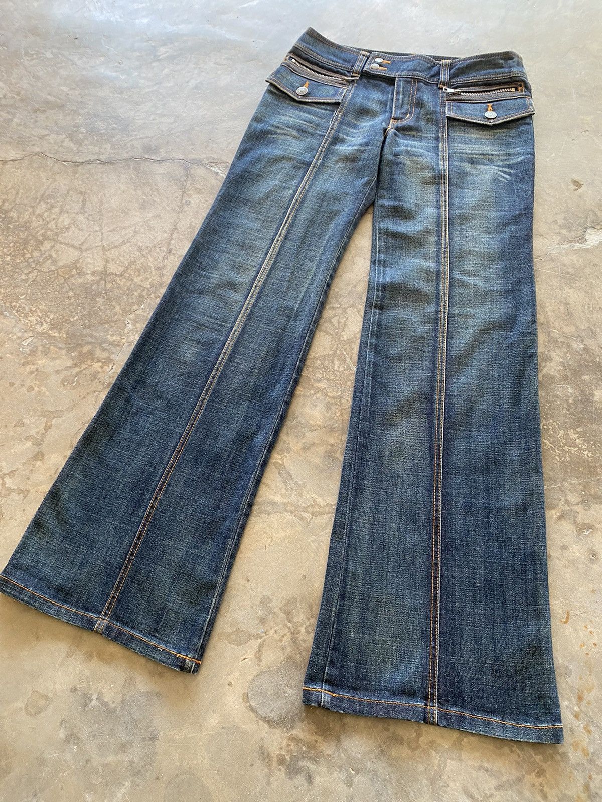 Hysteric Glamour × Japanese Brand Flare Jeans Kumikyoku Low Rise Wide Leg Baggy Size US 30 / EU 46 - 9 Thumbnail