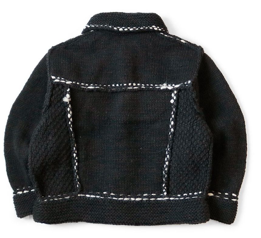 Kapital KAPITAL wool knit cowichan Jacket hand-knitted black new Size US XL / EU 56 / 4 - 3 Thumbnail