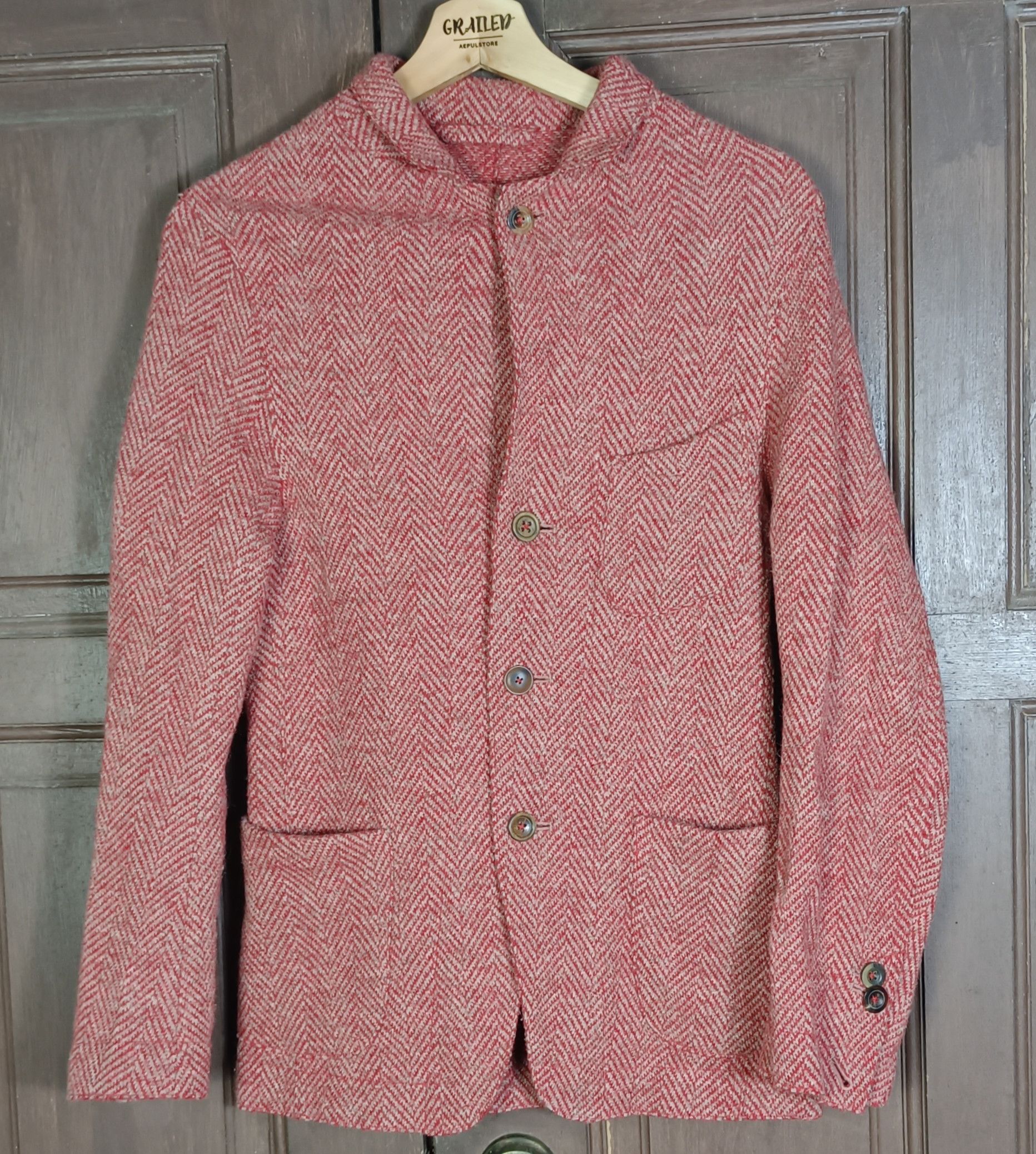 45rpm × Japanese Brand 45RPM WOOL HERRINGBONE TAILORED JACKET | Grailed