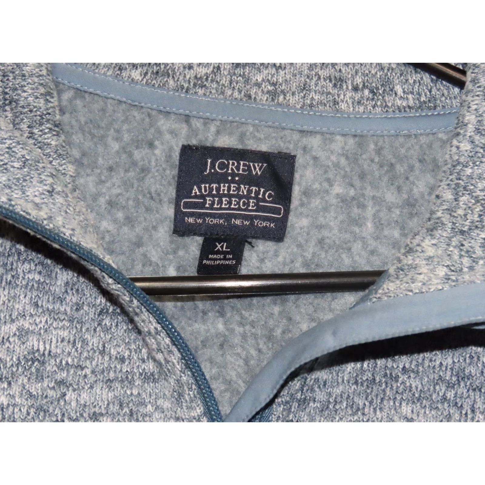 J.Crew J. Crew Authentic Sweater Men's XL Marled Fleece Mock Neck Long Sleeve Blue Gray Pullover 667 Size US XL / EU 56 / 4 - 4 Thumbnail