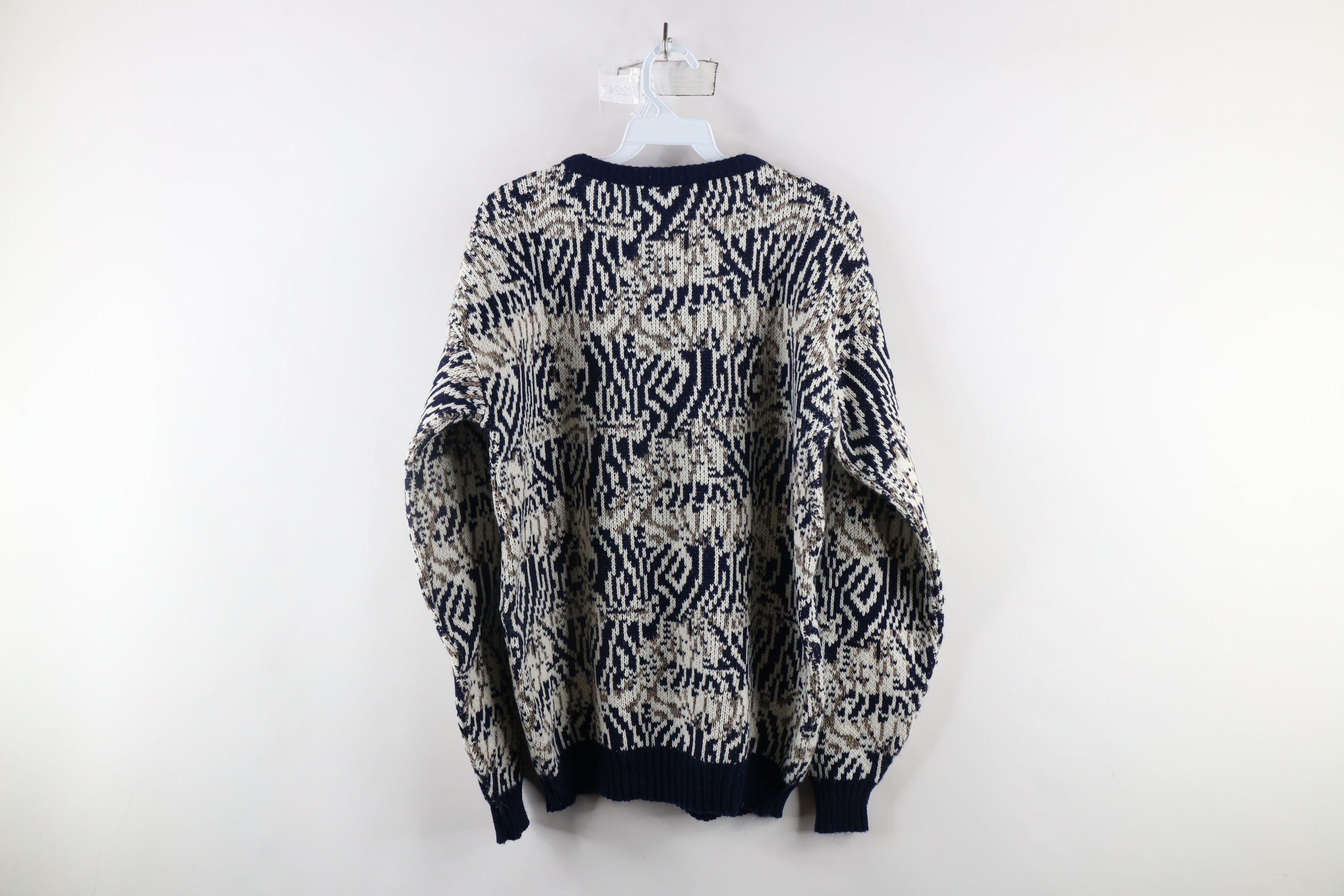 Vintage Vintage 90s Coogi Style Abstract Knit Grandpa Sweater Size US L / EU 52-54 / 3 - 5 Thumbnail