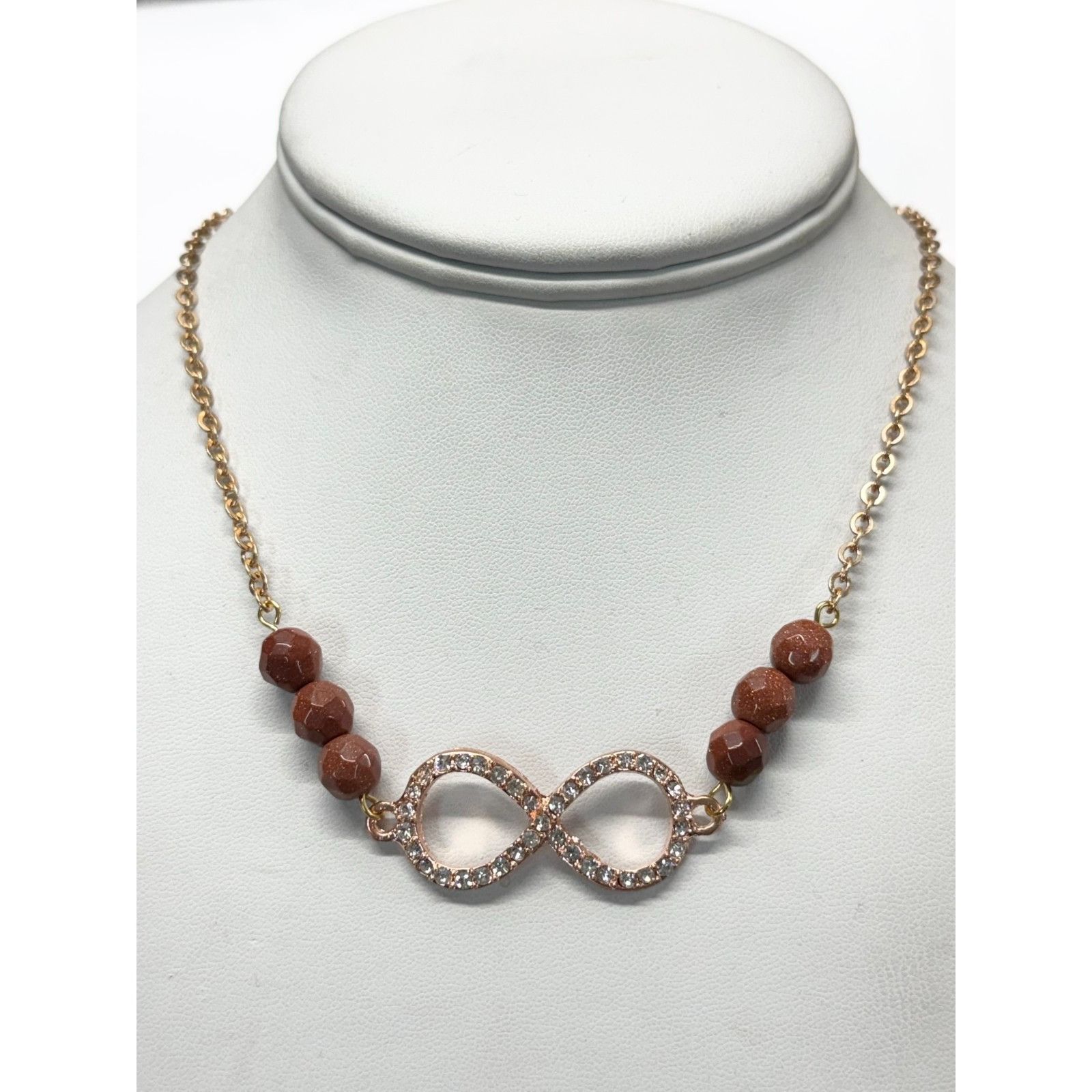 Vintage Vintage rhinestone infinity sign sandstone semi precious bea Size ONE SIZE - 3 Thumbnail