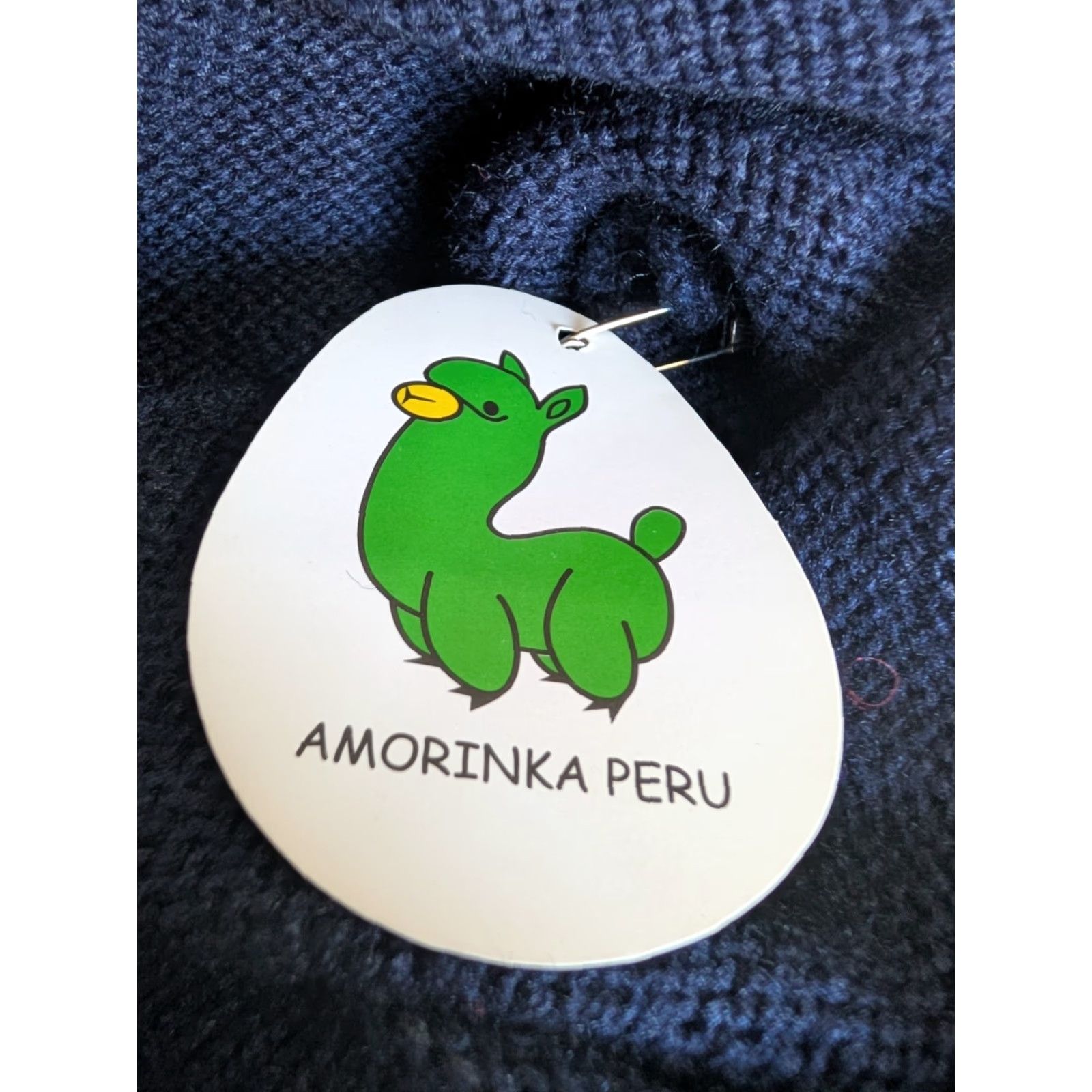 Vintage Amorinka Peru Women's Knit Poncho Hoodie Cape Blue One Size Toggle Closure Size ONE SIZE - 5 Thumbnail