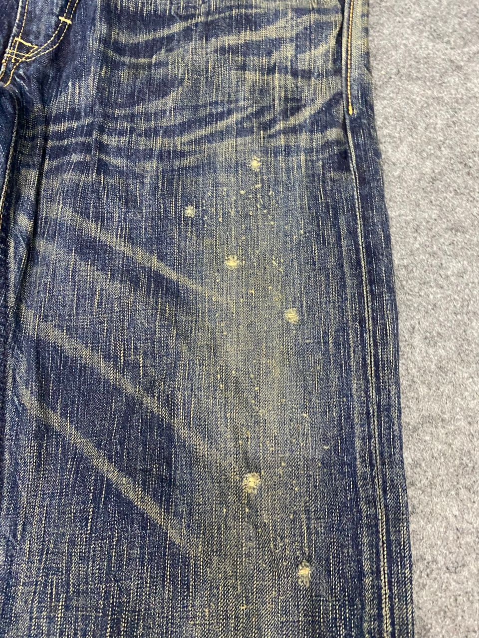 Edwin 💥Flare💥Vintage Edwin 503 Blue Trip Distressed denim Size US 35 - 10 Thumbnail